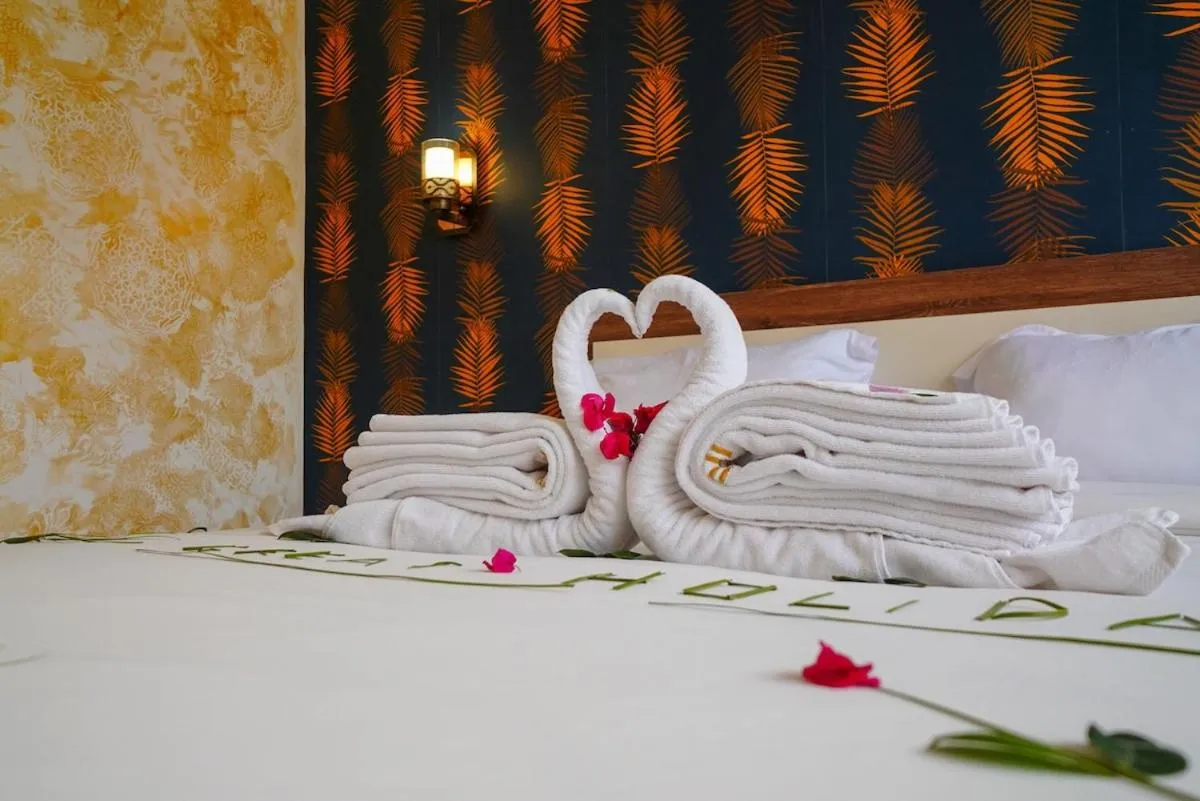 Bed in Apartments next to the beach