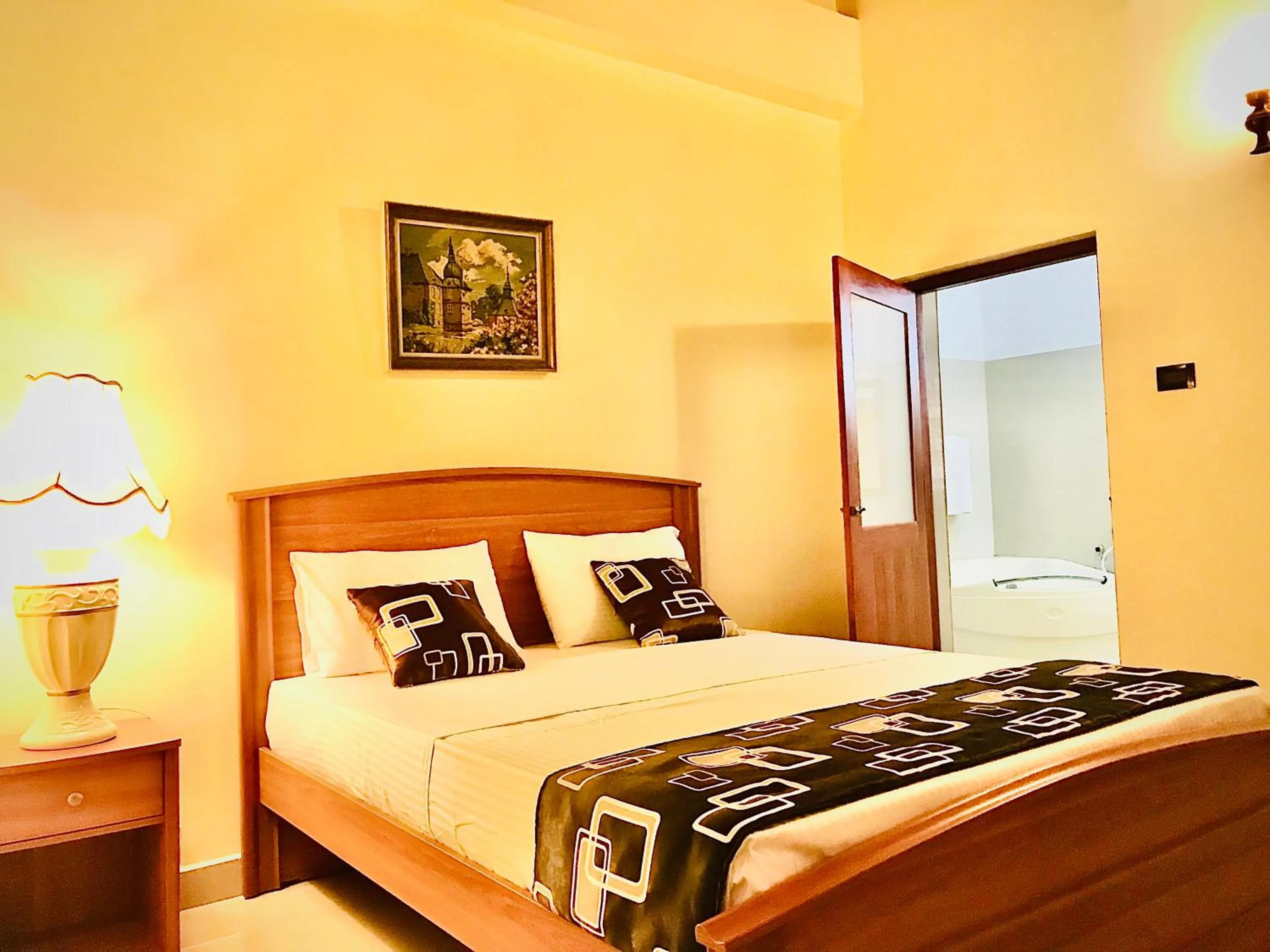 Bed in Ama Villa Negombo