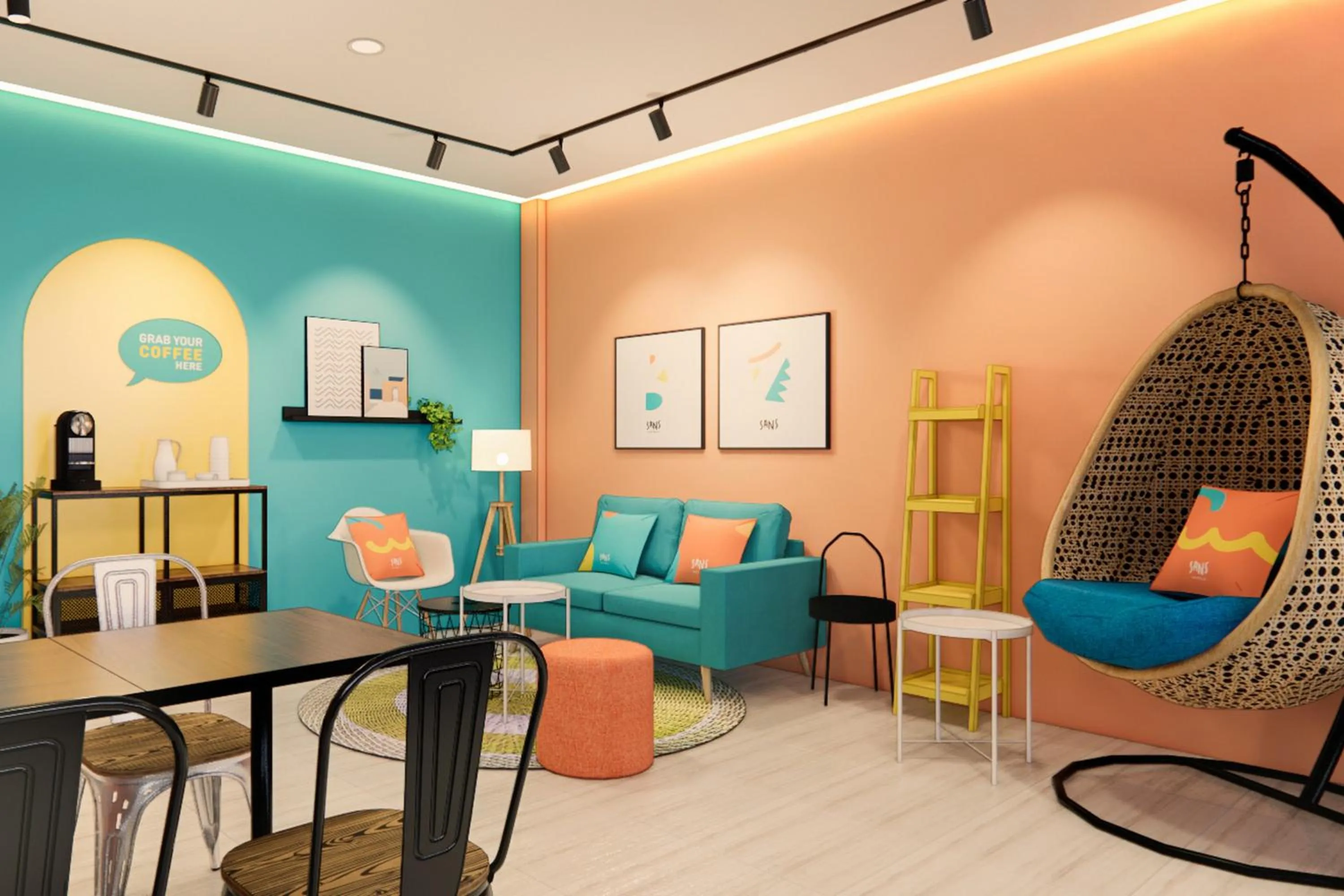 Seating area in Sans Hotel Cengkareng