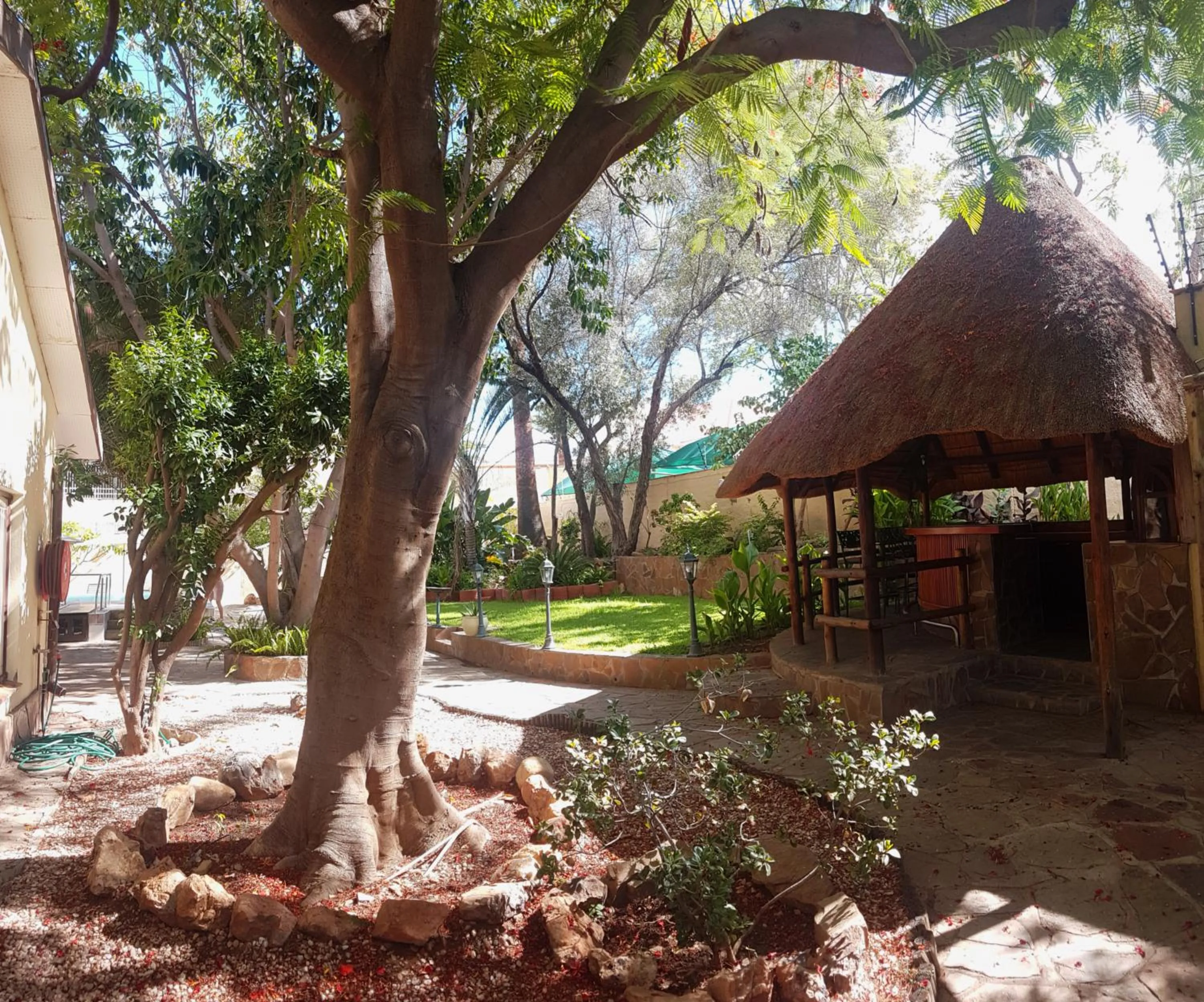 Garden view in Hotel Pension Steiner