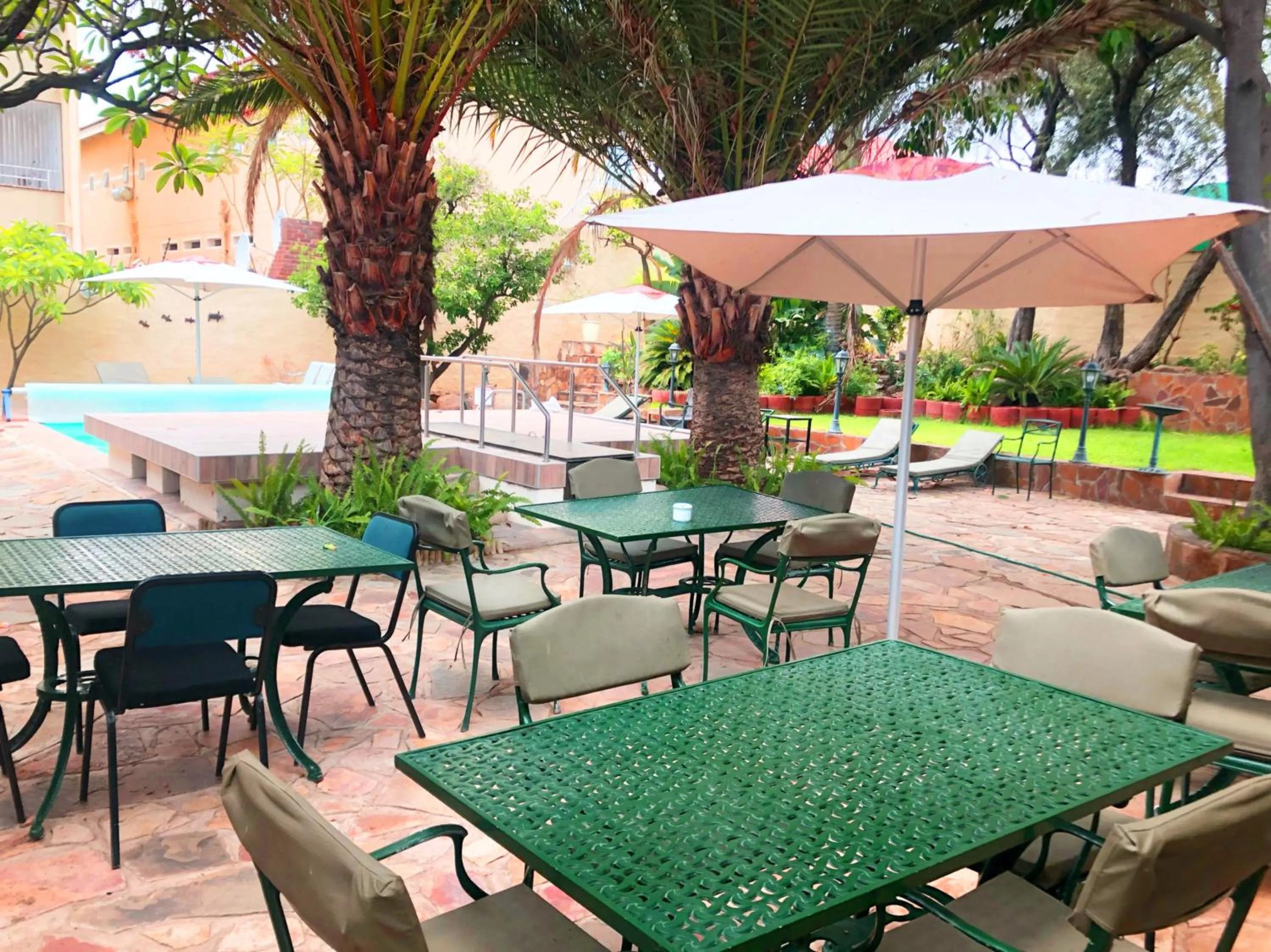 Garden view in Hotel Pension Steiner