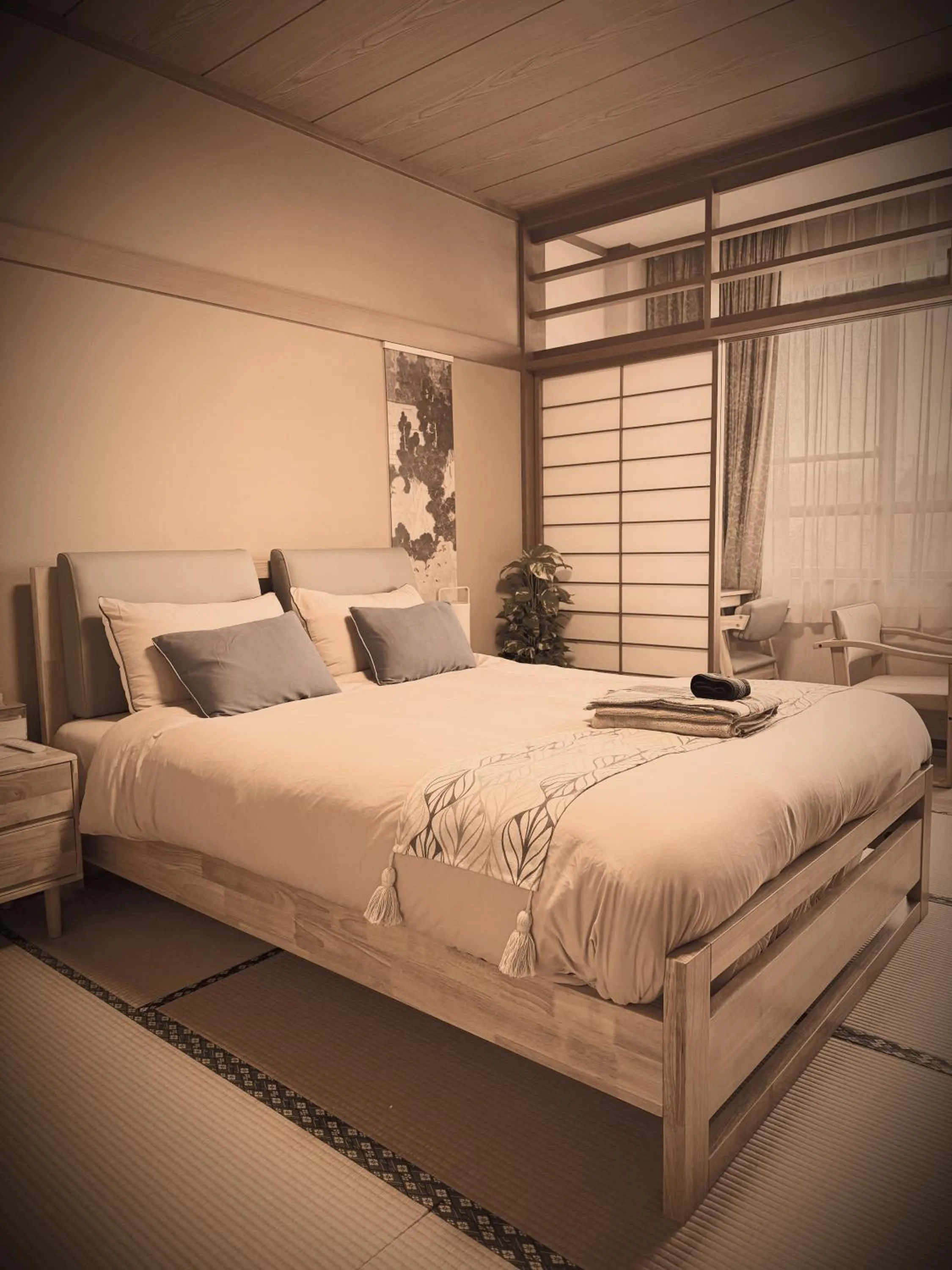 Bed in Sansui Resorts Yamanakako