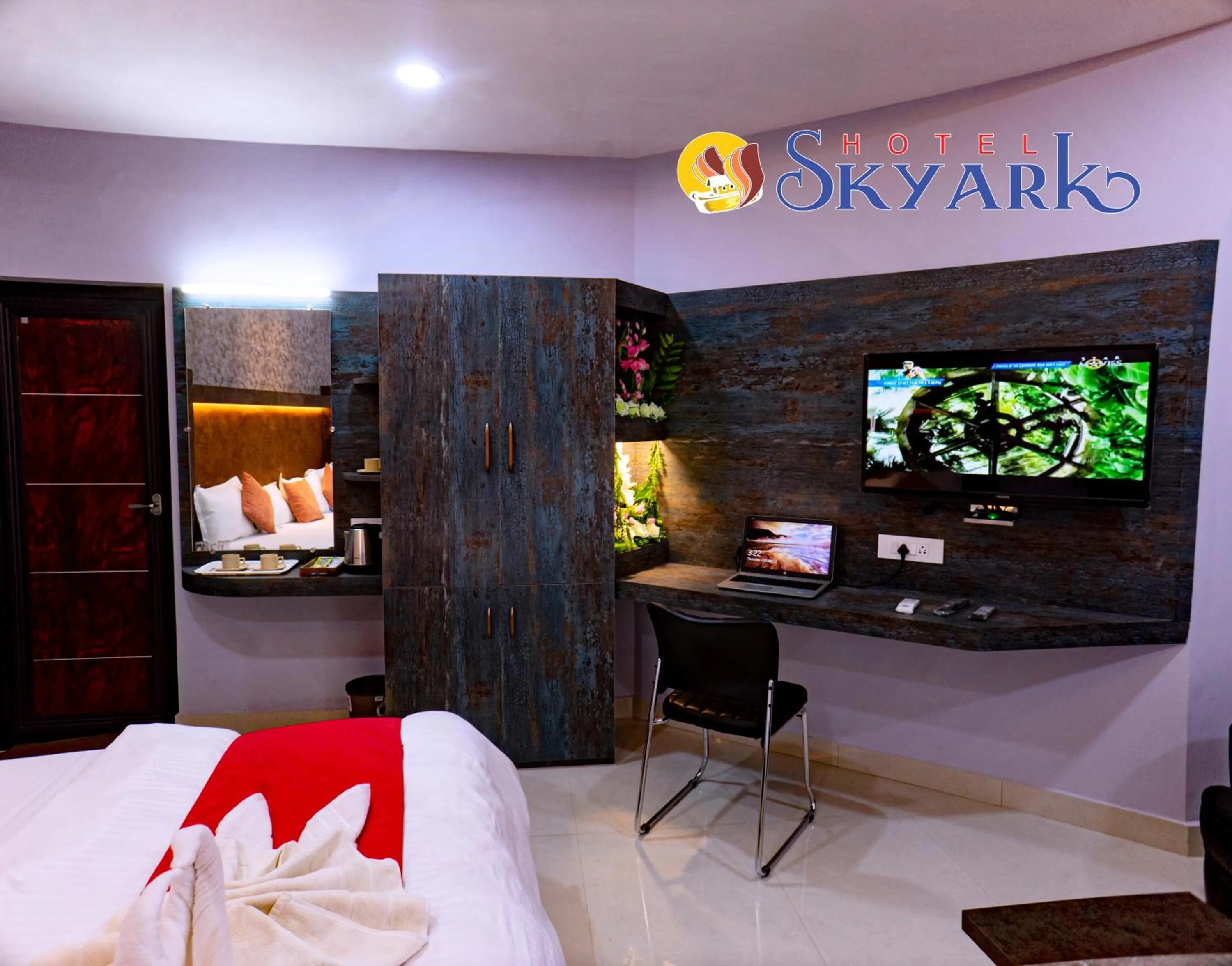 Bed in Hotel Skyark