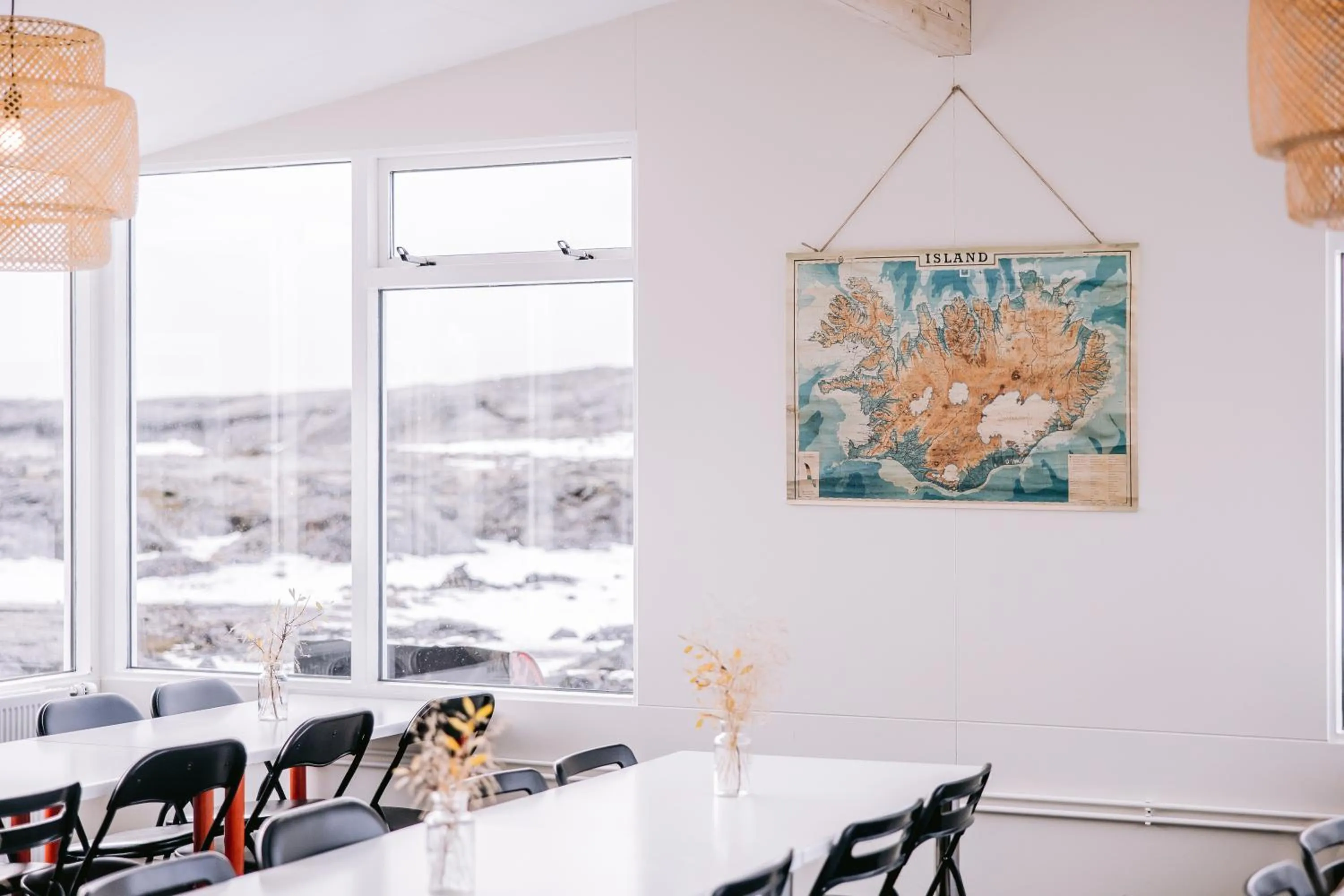 Communal kitchen in Hlid Hostel