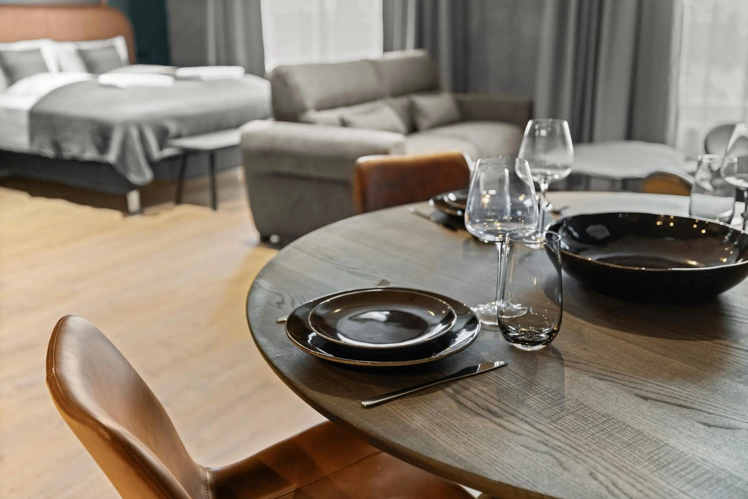 Dining area in Aurora Nooks Apartments by Heimaleiga