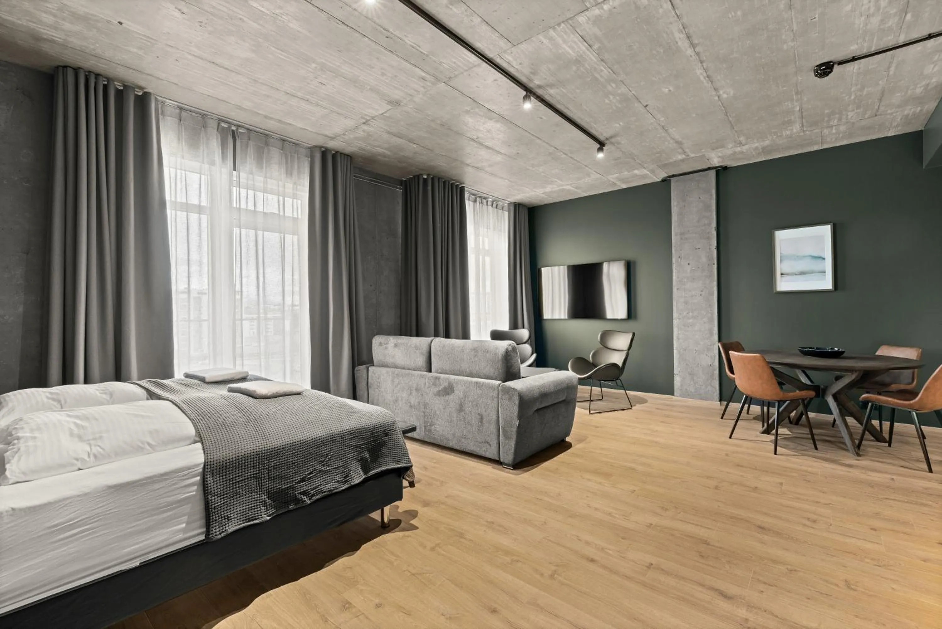 Photo of the whole room, Bed in Aurora Nooks Apartments by Heimaleiga