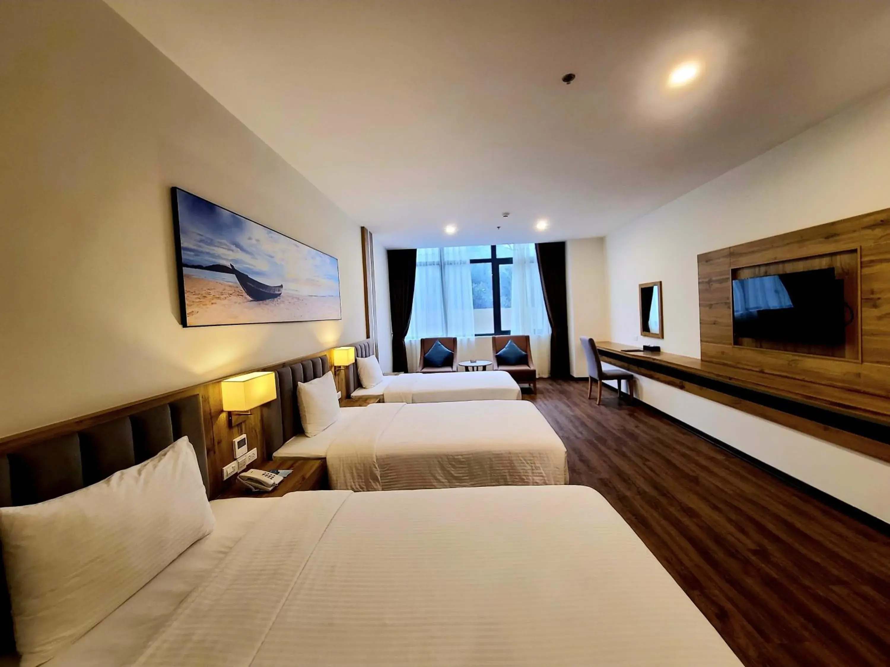 Bed in Muong Thanh Grand Cua Lo Hotel Bed in Muong Thanh Grand Cua Lo Hotel