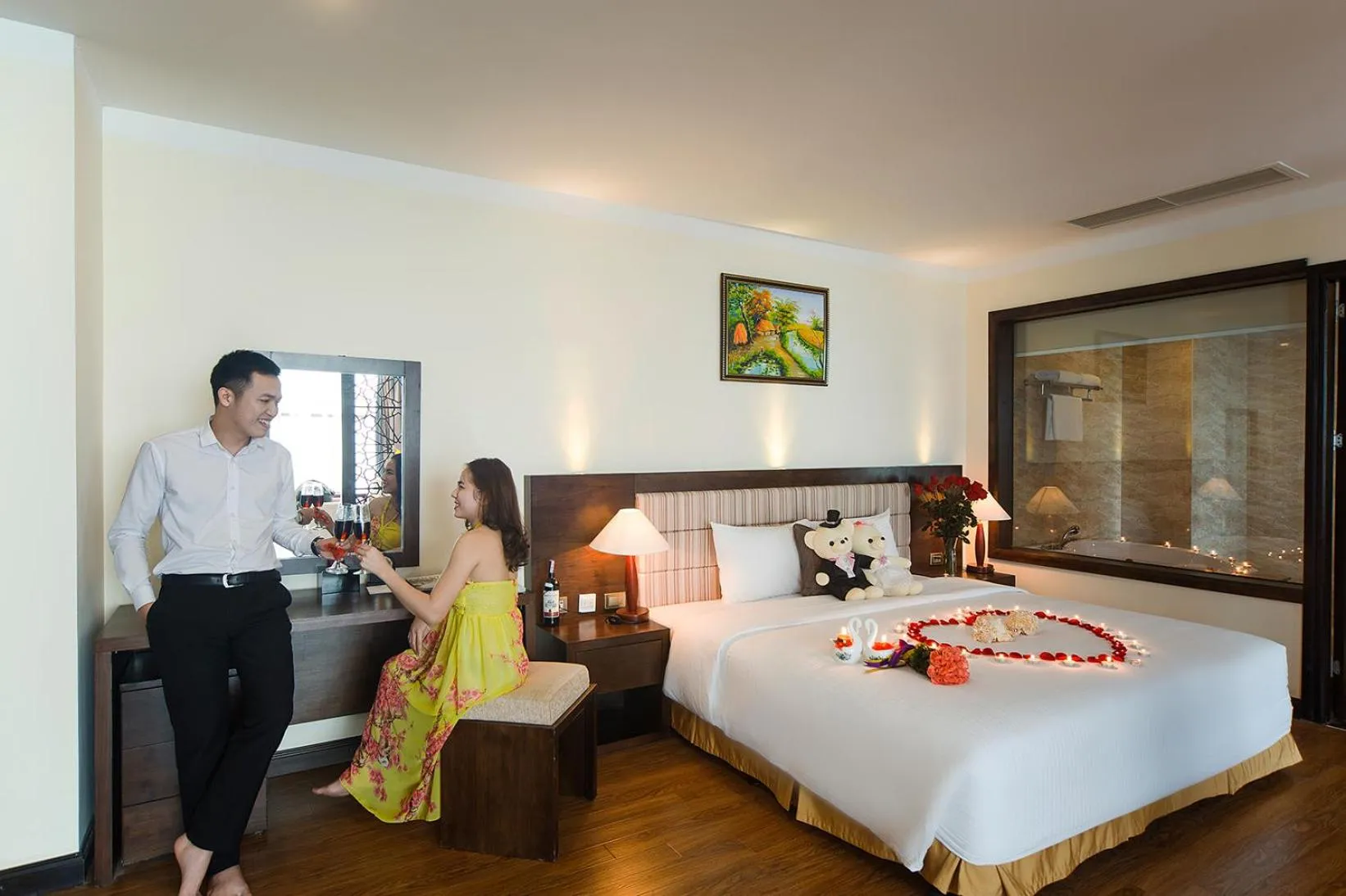 Bathroom, Bed in Muong Thanh Grand Cua Lo Hotel