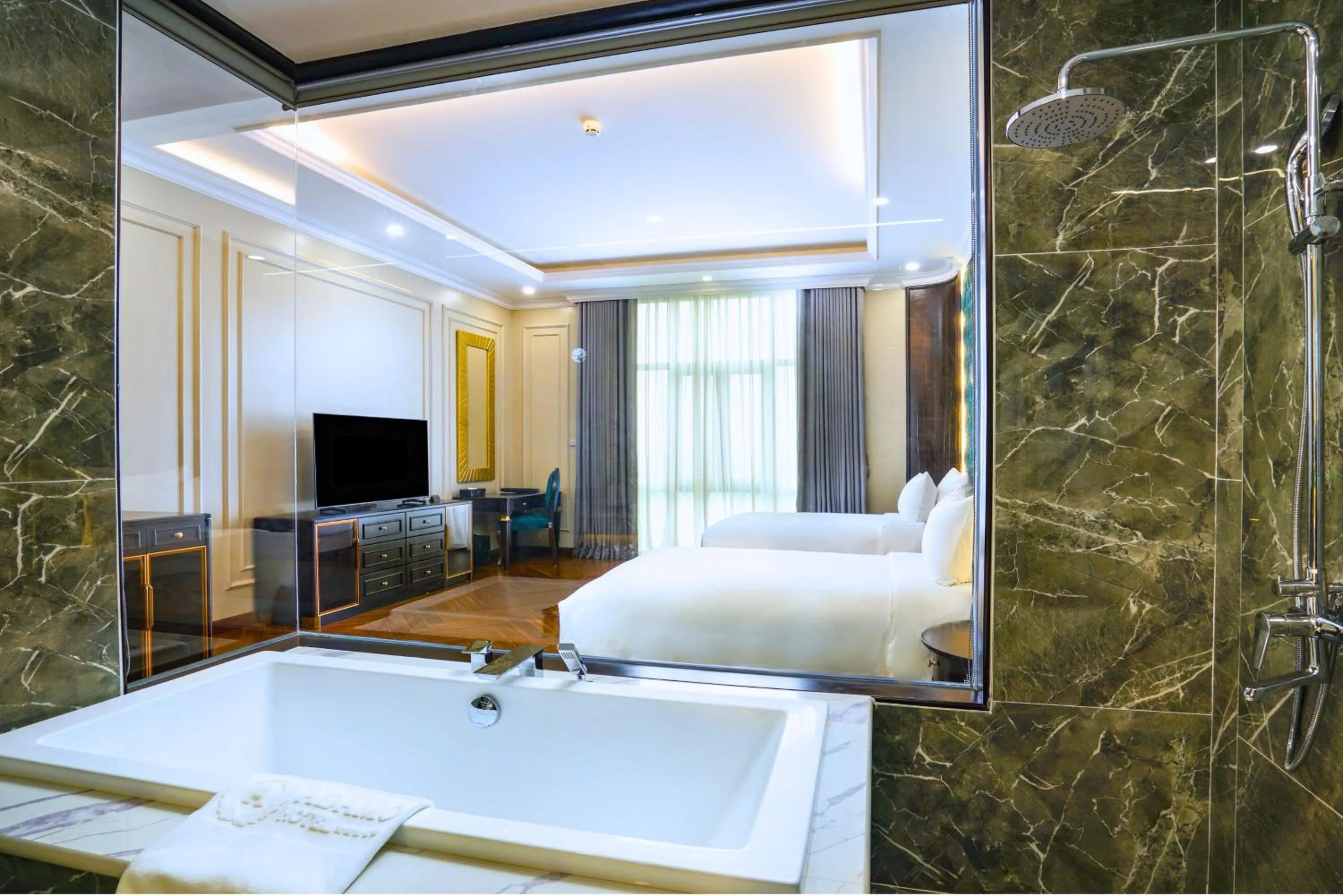 Bathroom, Bed in Adamo Hotel Hung Yen - Free Daily Access To The Jimjilbang