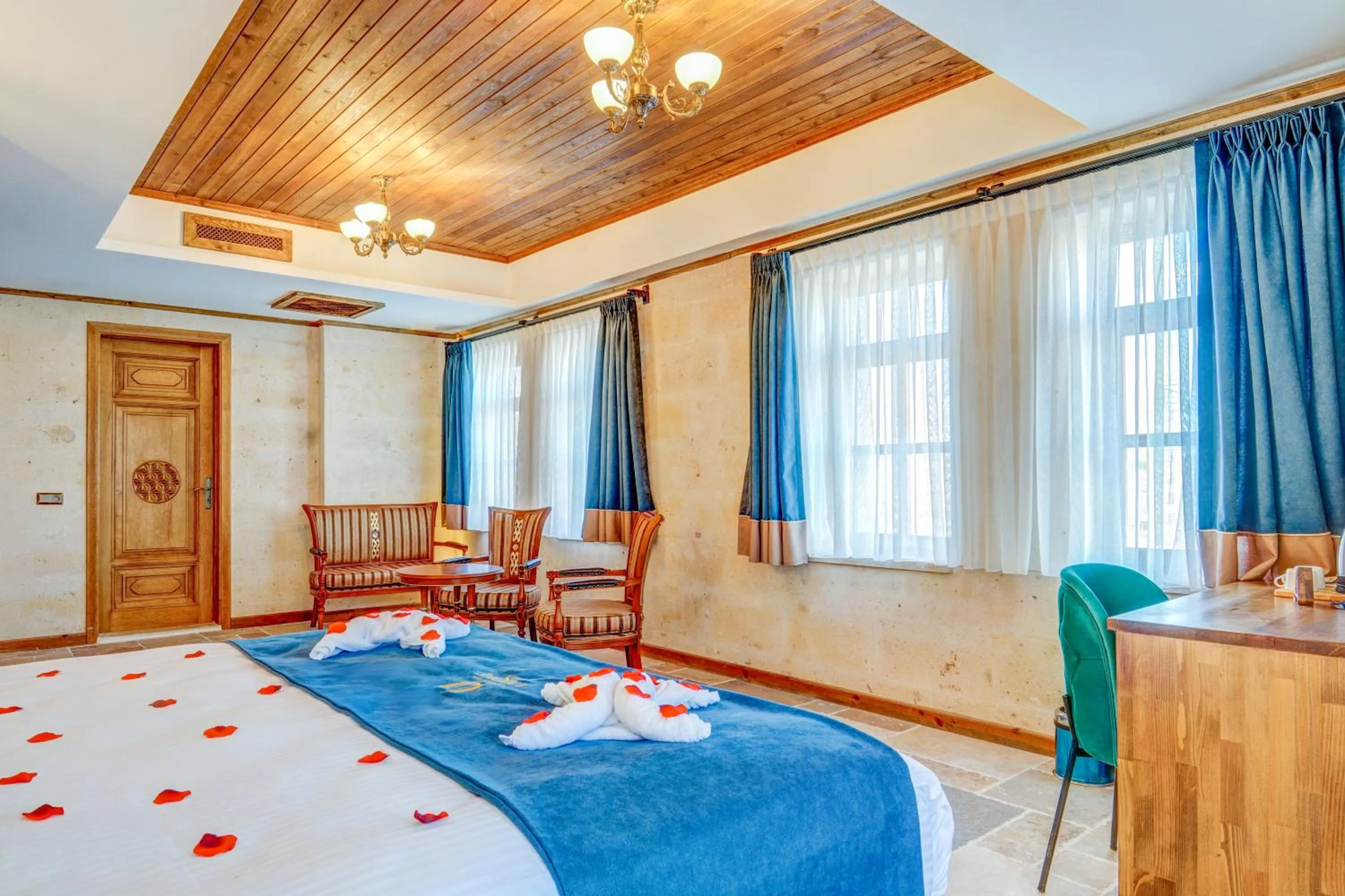 Bed in Unique Cappadocia Palace