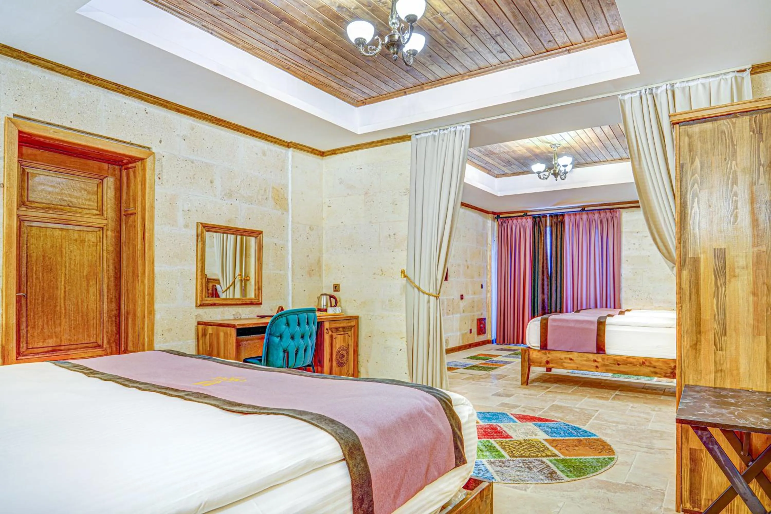 Bed in Unique Cappadocia Palace