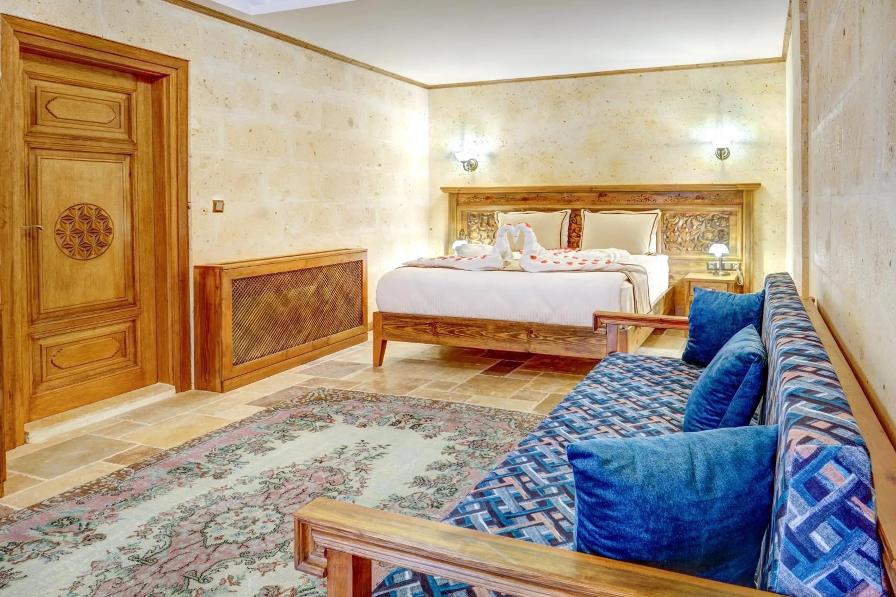 Bed in Unique Cappadocia Palace