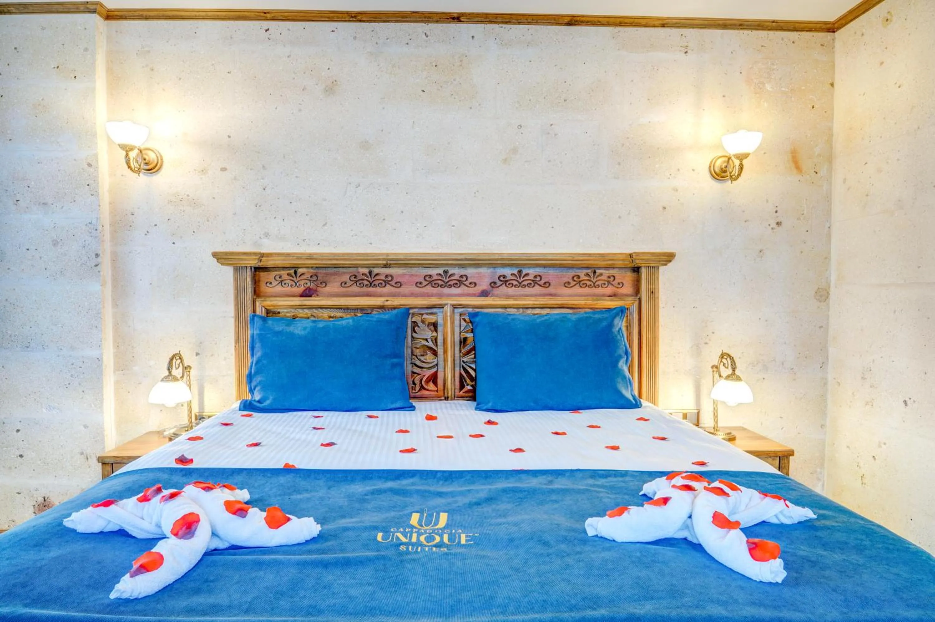 Bed in Unique Cappadocia Palace