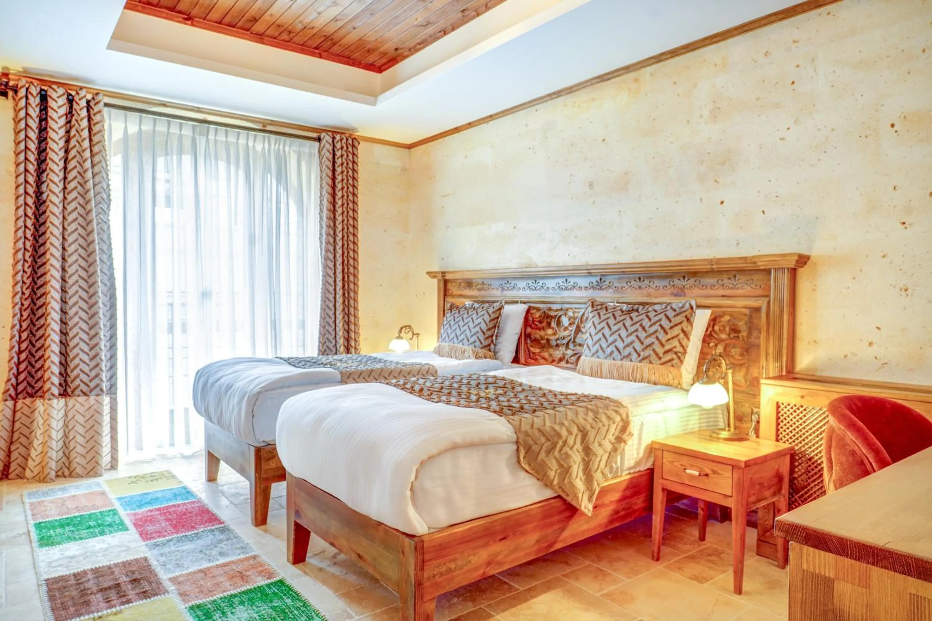 Bed in Unique Cappadocia Palace