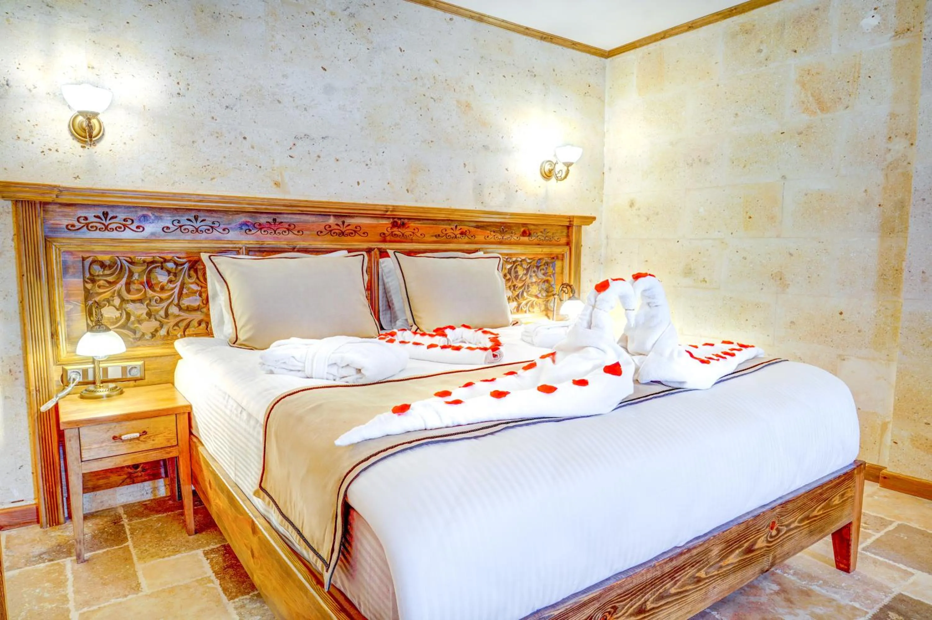 Bed in Unique Cappadocia Palace