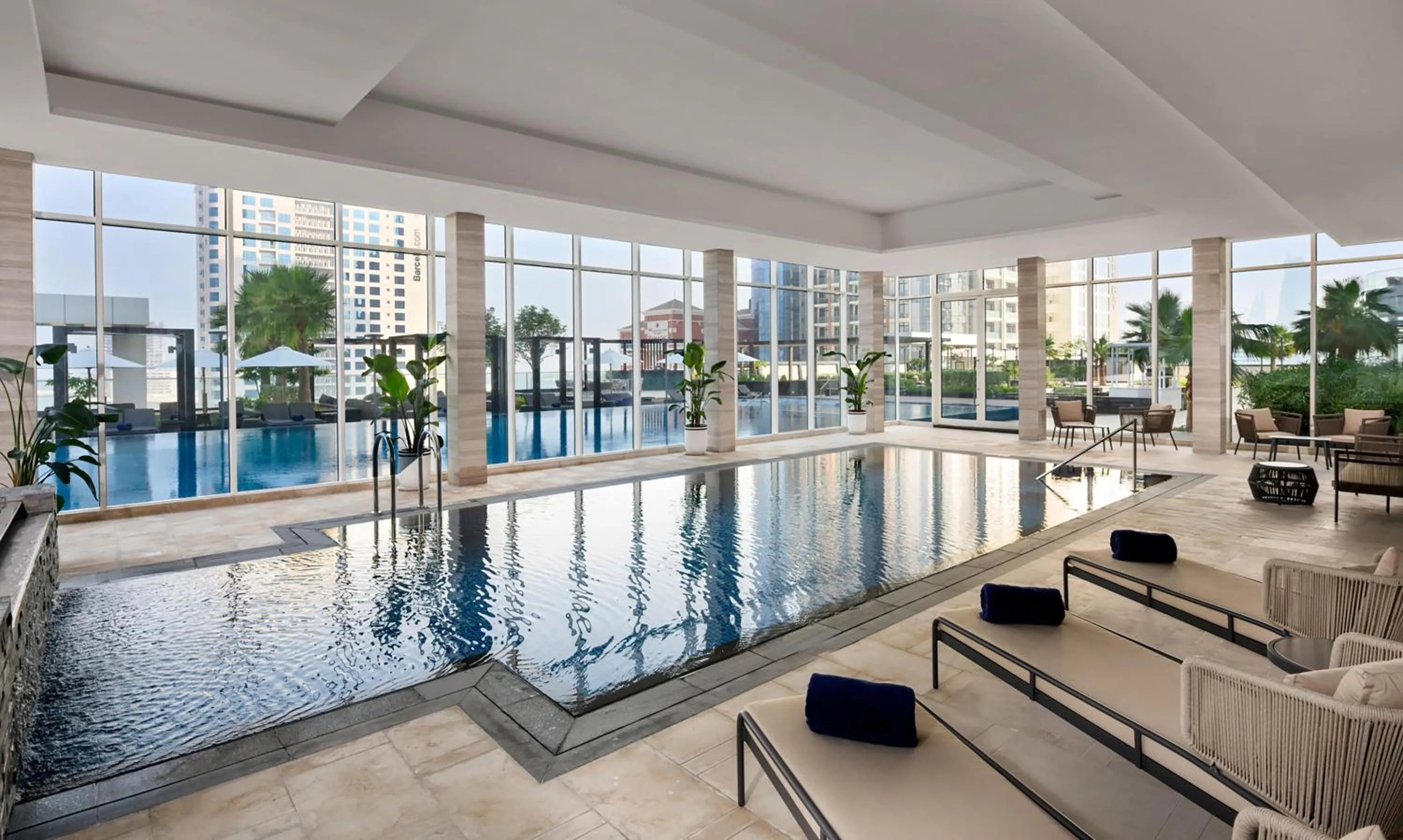 Pool view in Hilton Bahrain City Centre Hotel & Residences