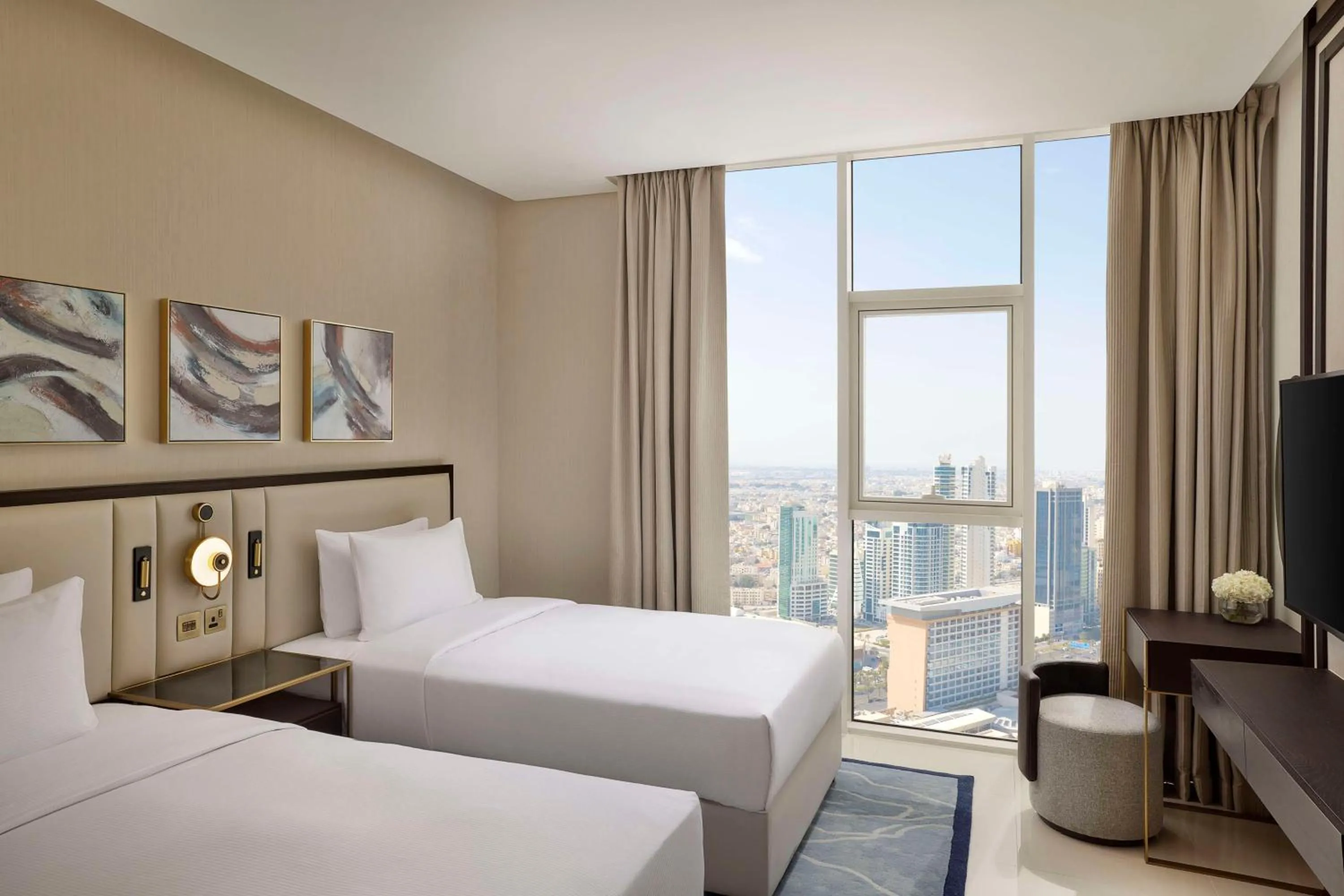 Bed in Hilton Bahrain City Centre Hotel & Residences