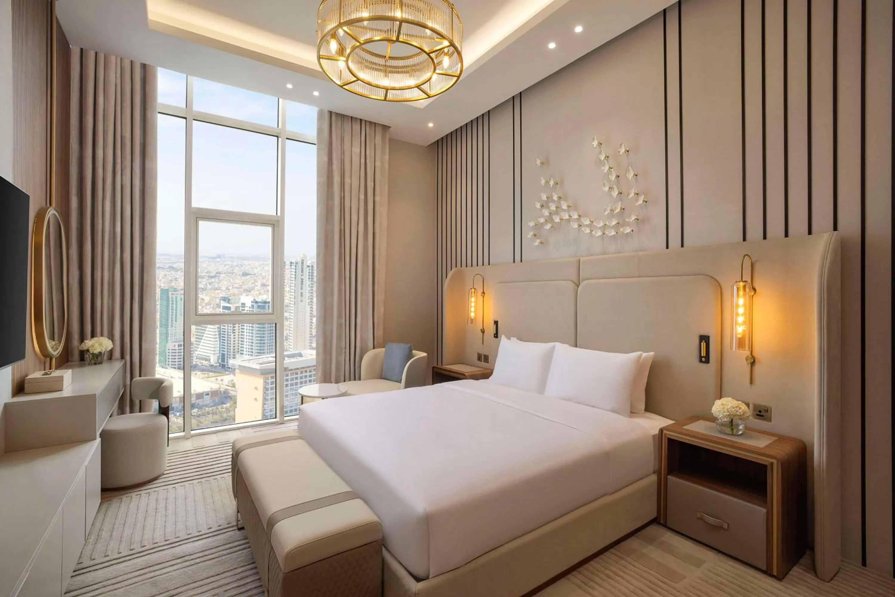 Bed in Hilton Bahrain City Centre Hotel & Residences
