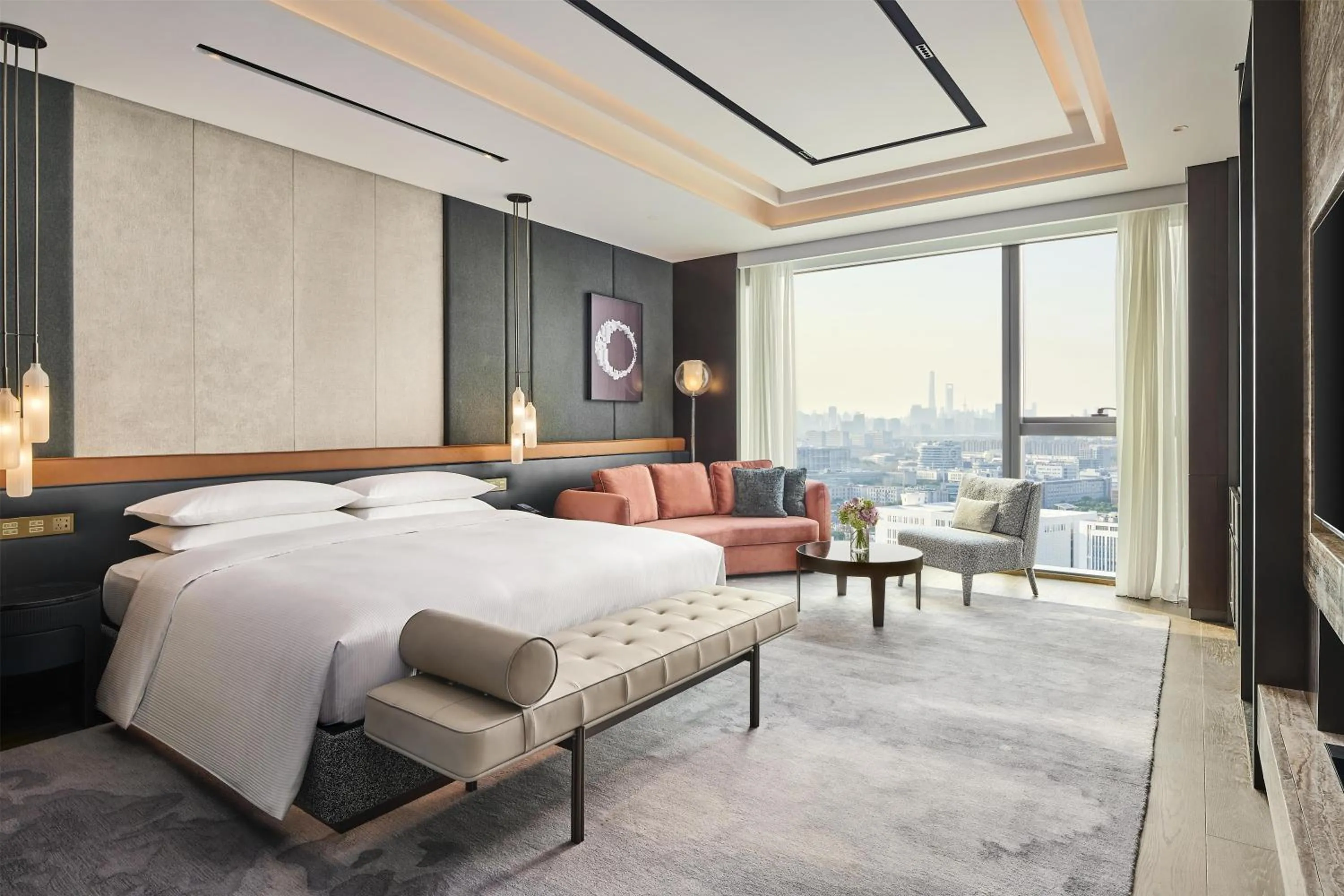 Living room, Bed in Hilton Shanghai Zhangjiang Science City