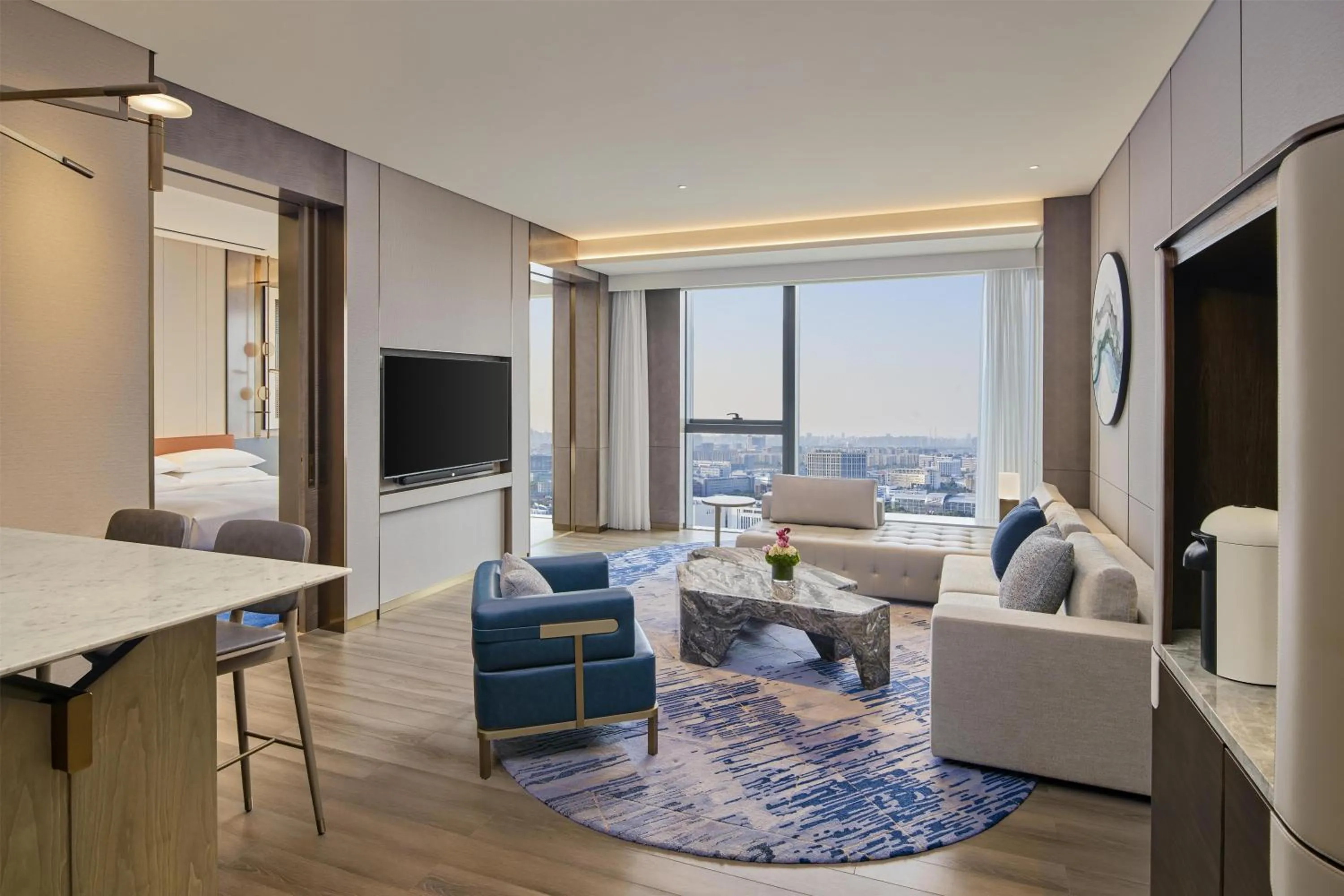 Living room in Hilton Shanghai Zhangjiang Science City