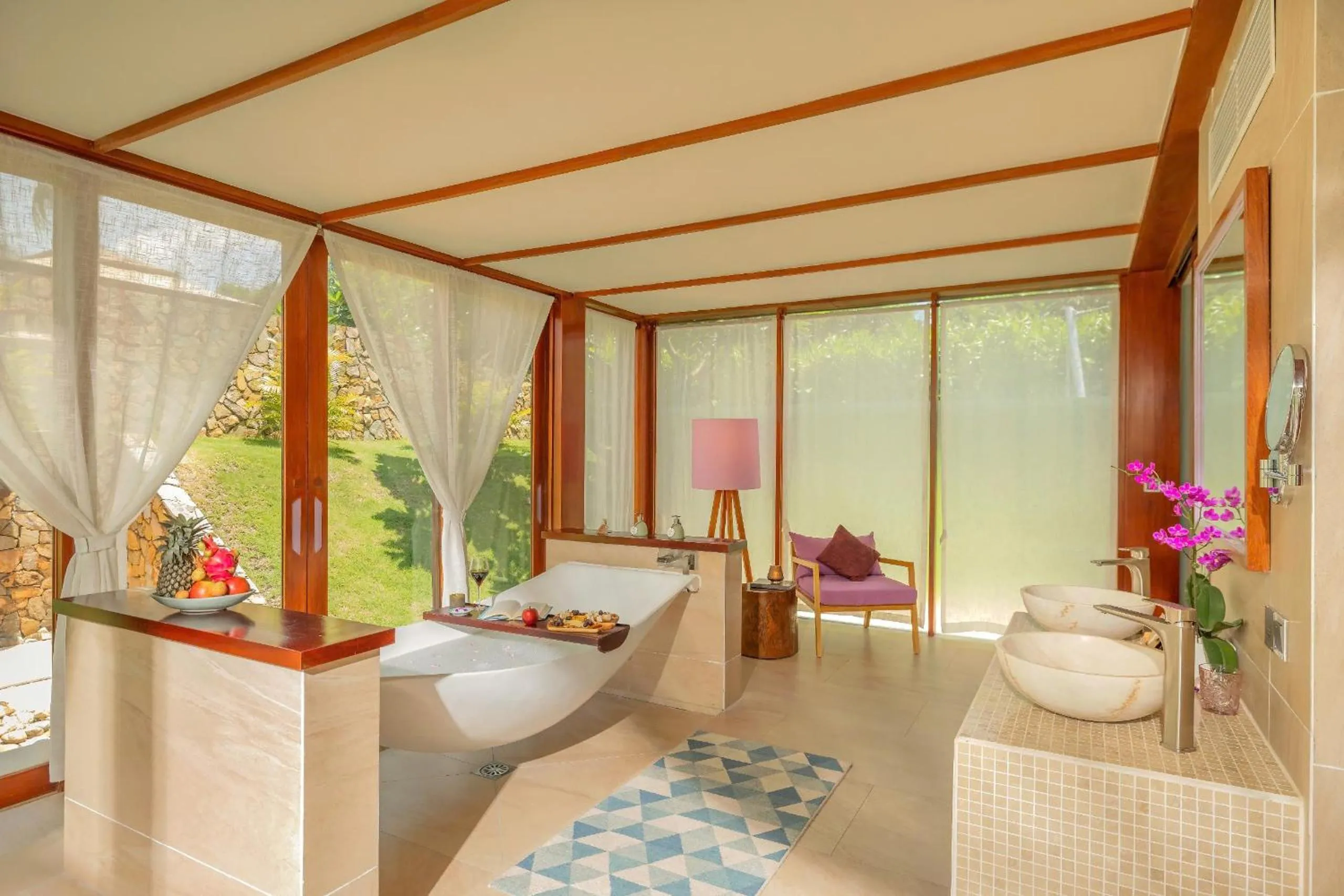 Bathroom, Bed in Fusion Resort Cam Ranh - All Spa Inclusive