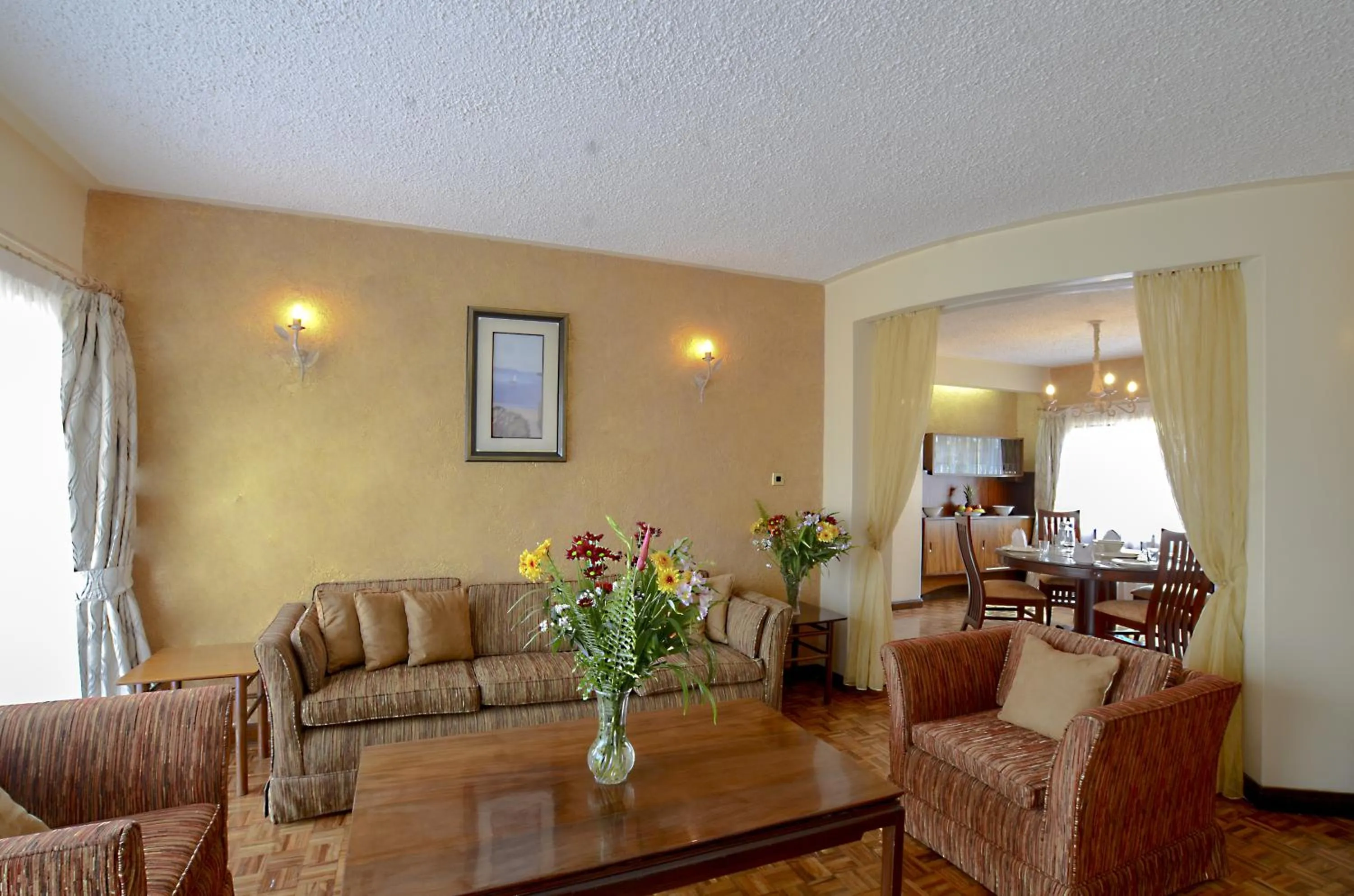Living room in Mimosa Court Apartments