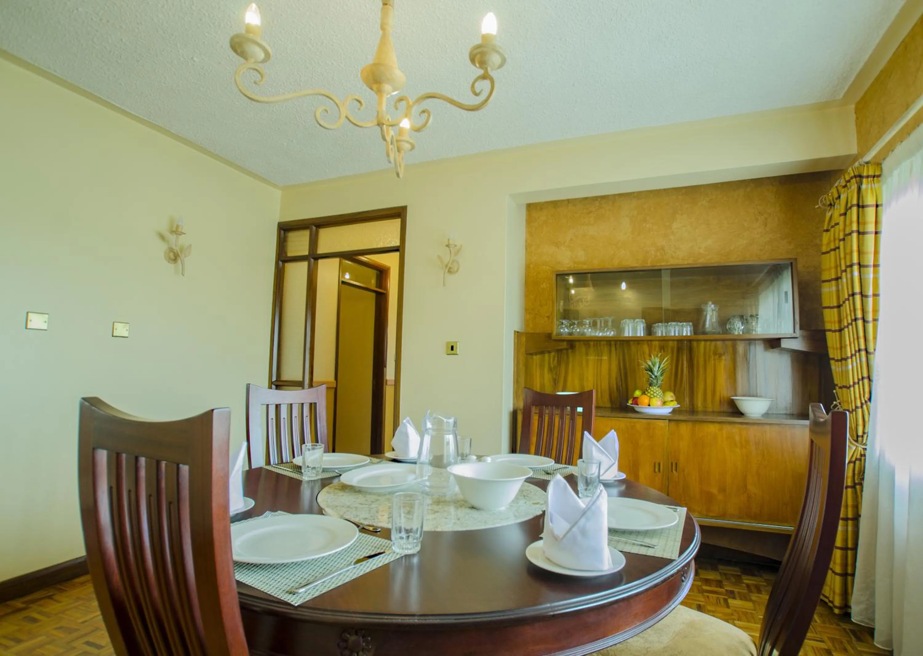 Dining area in Mimosa Court Apartments