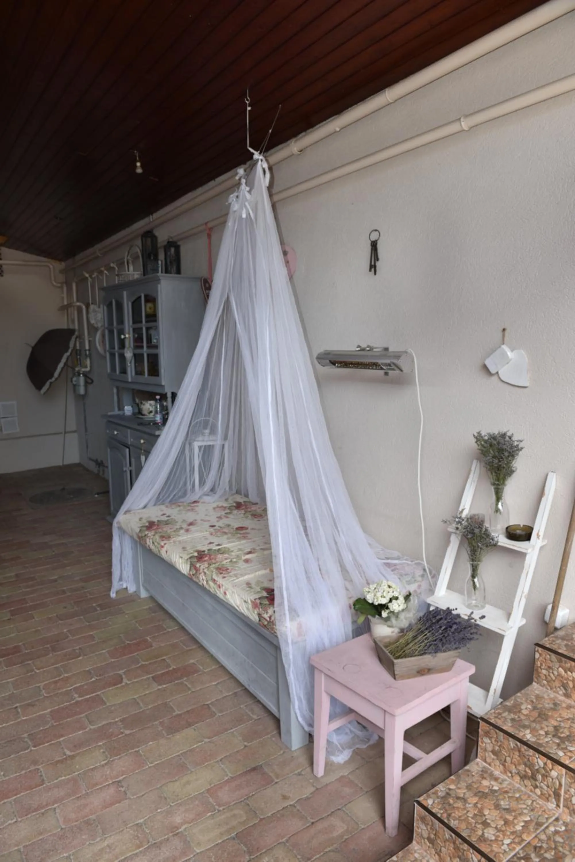 Patio, Bed in Guest House Romantika Panzio