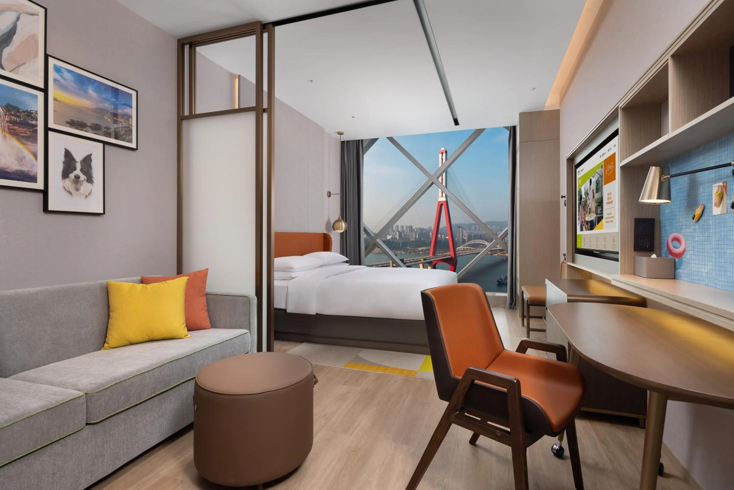 Photo of the whole room, Bed in Home2 Suite by Hilton Chongqing Wanzhou