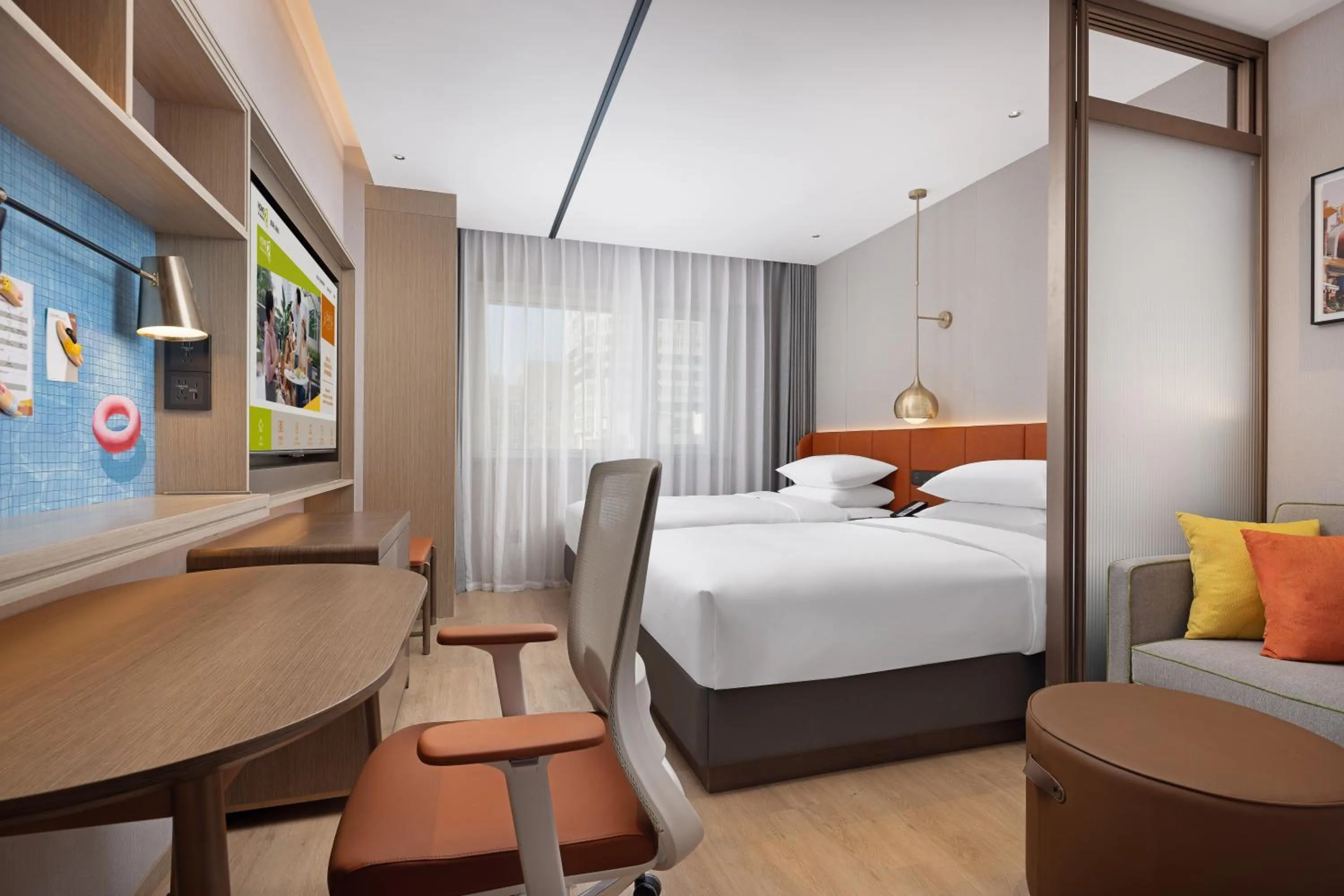 Photo of the whole room, Bed in Home2 Suite by Hilton Harbin Central Street