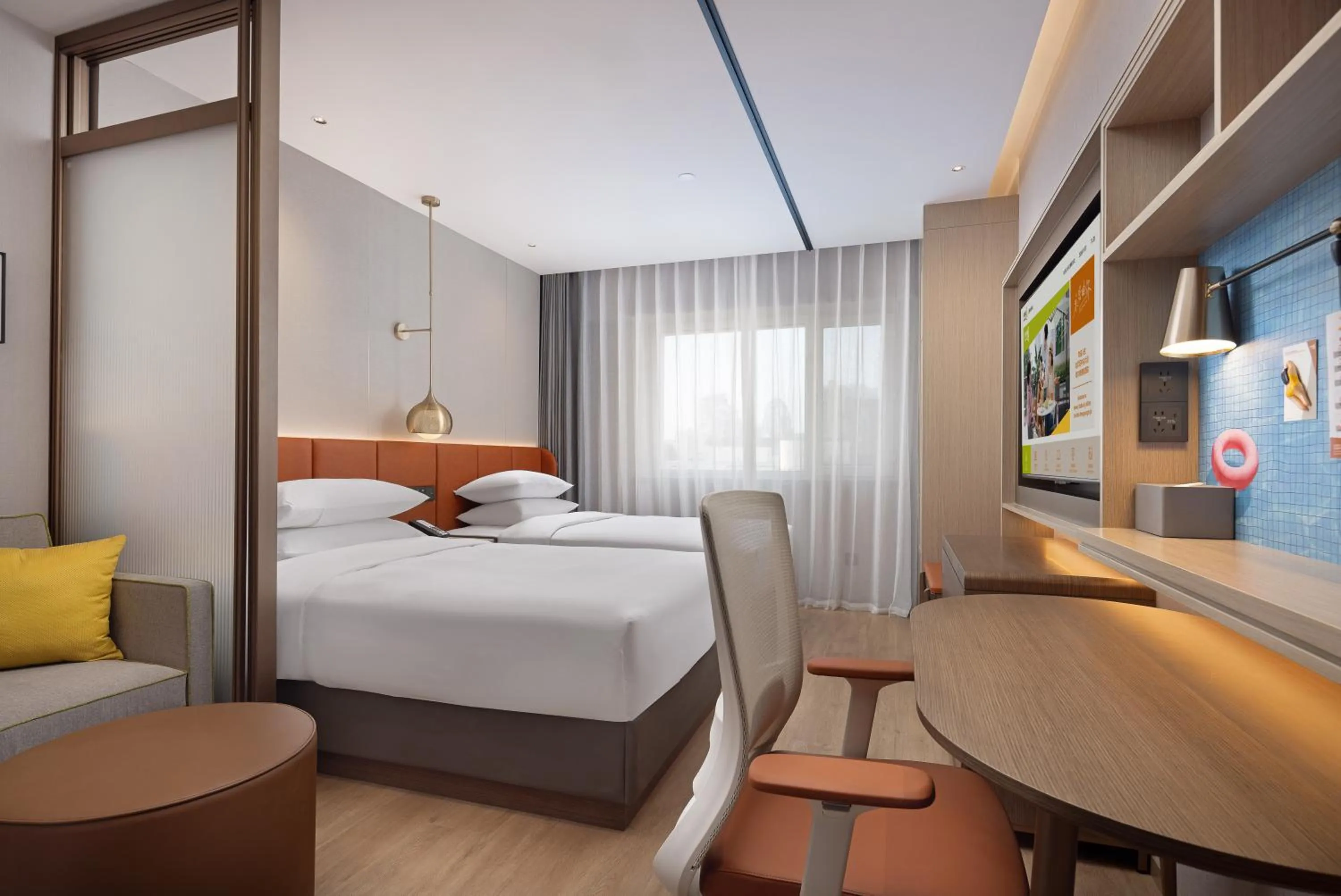 Photo of the whole room, Bed in Home2 Suite by Hilton Harbin Central Street