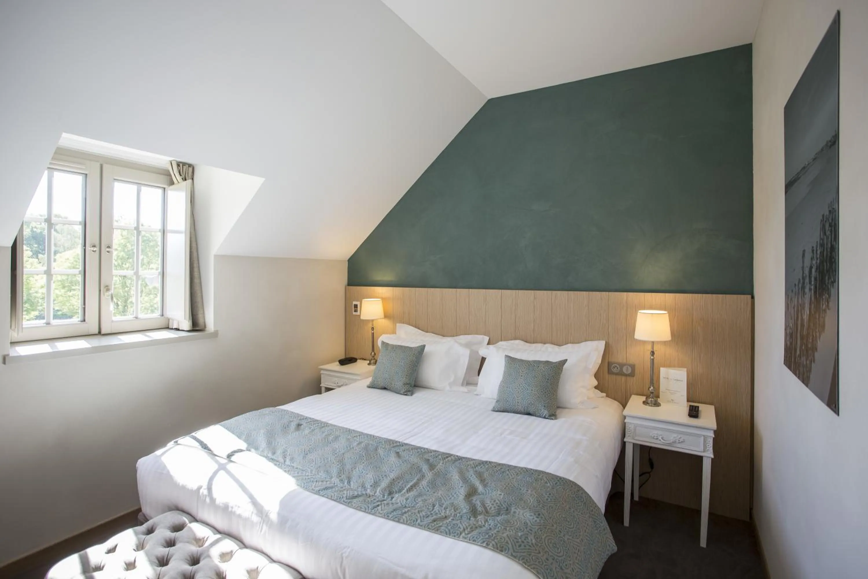 Bedroom, Bed in Hotel de L'Abbaye Le Tronchet - Handwritten Collection