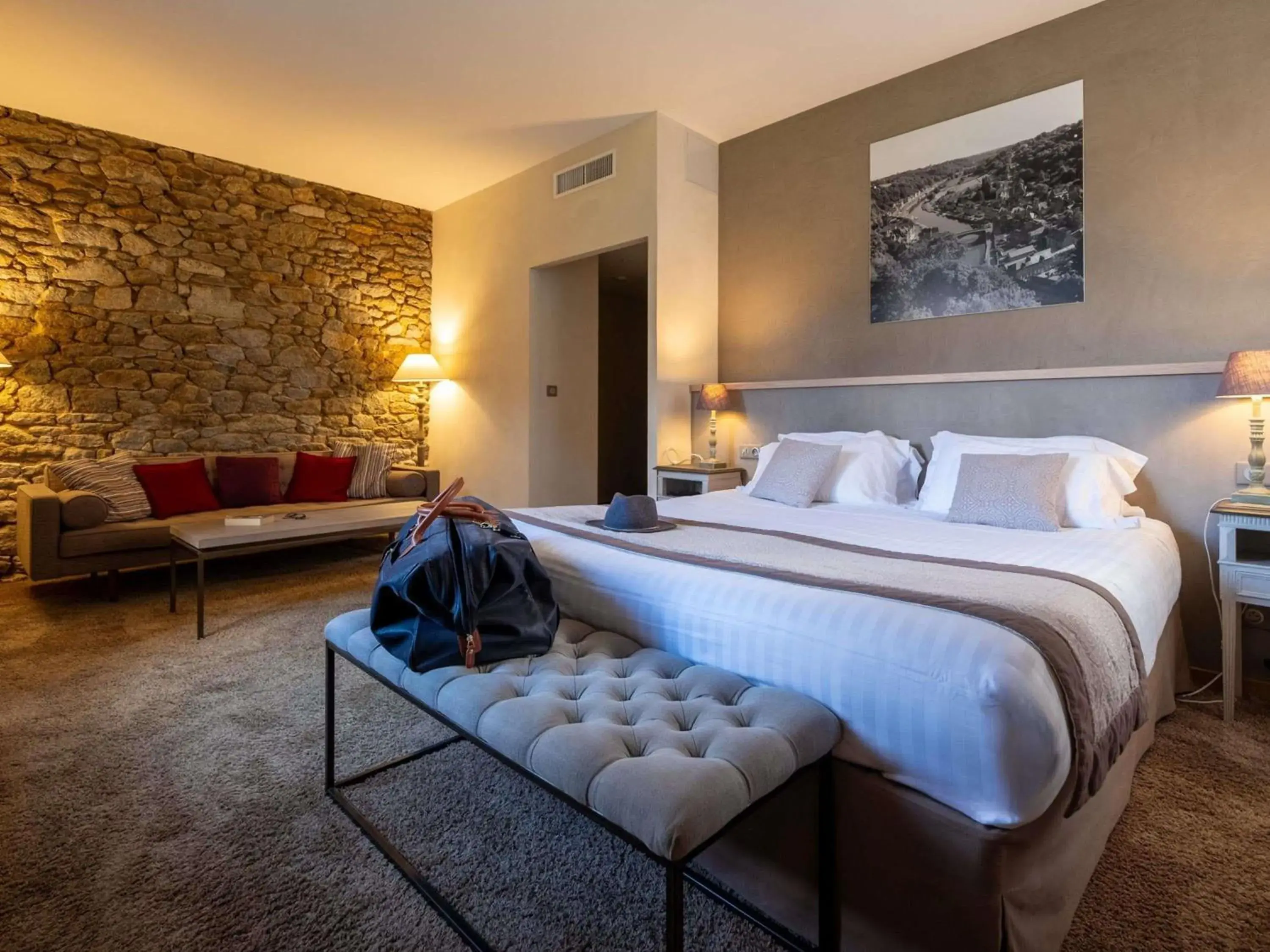 Bedroom, Bed in Hotel de L'Abbaye Le Tronchet - Handwritten Collection Bedroom, Bed in Hotel de L'Abbaye Le Tronchet - Handwritten Collection