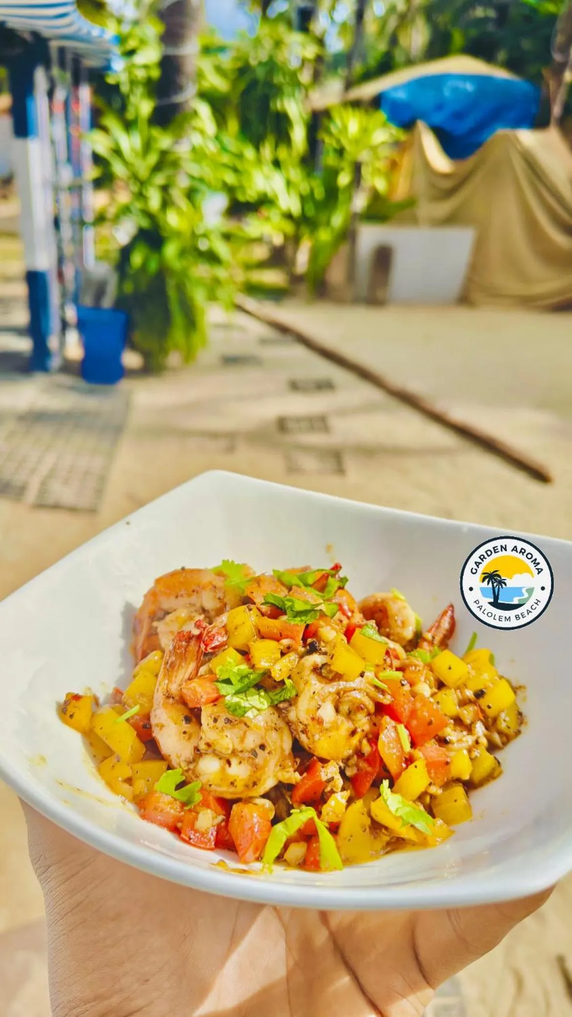 Food in Garden Aroma Palolem, Beachside Hostel & Cafe Bar