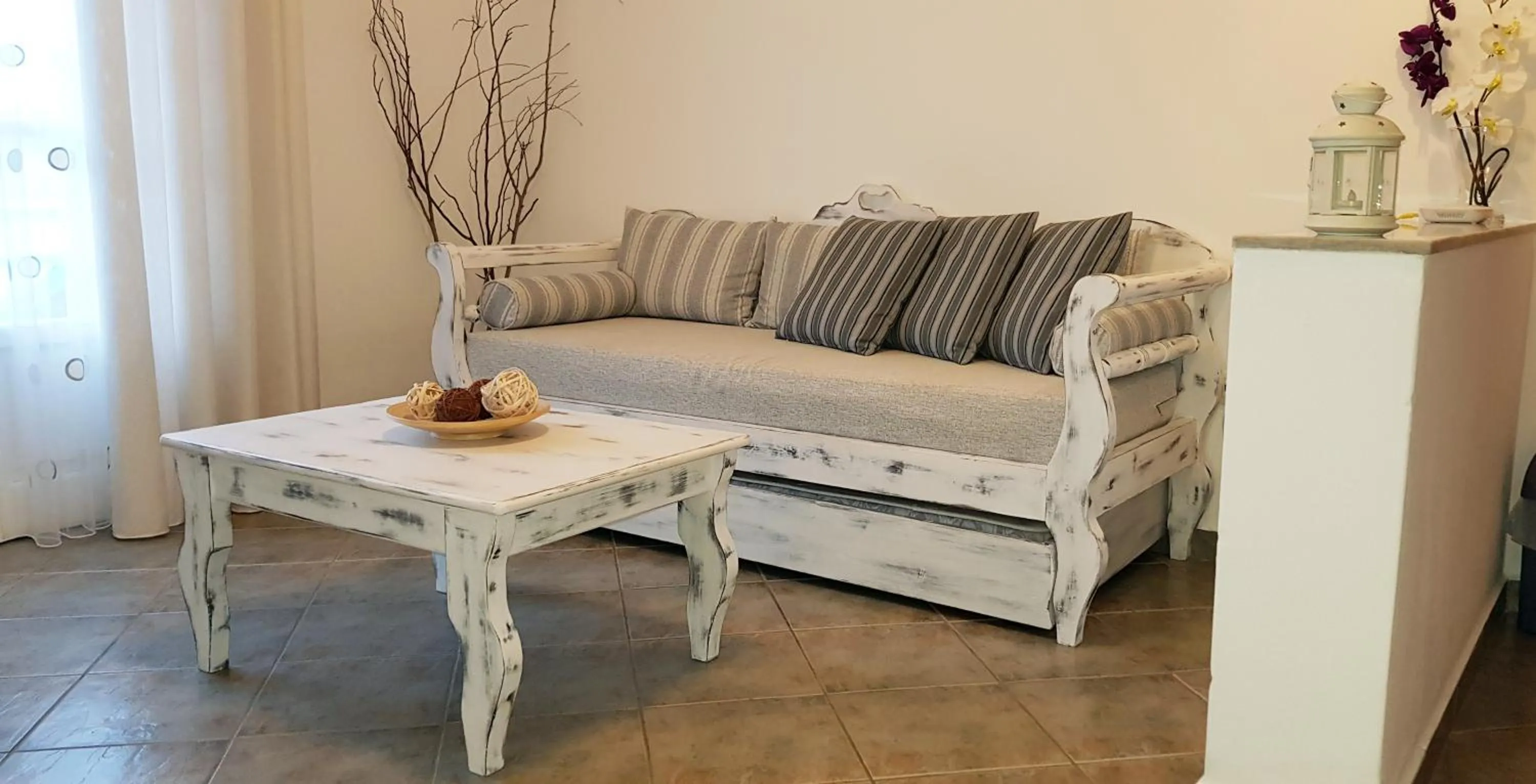 Living room in Paros Paradise Apartments