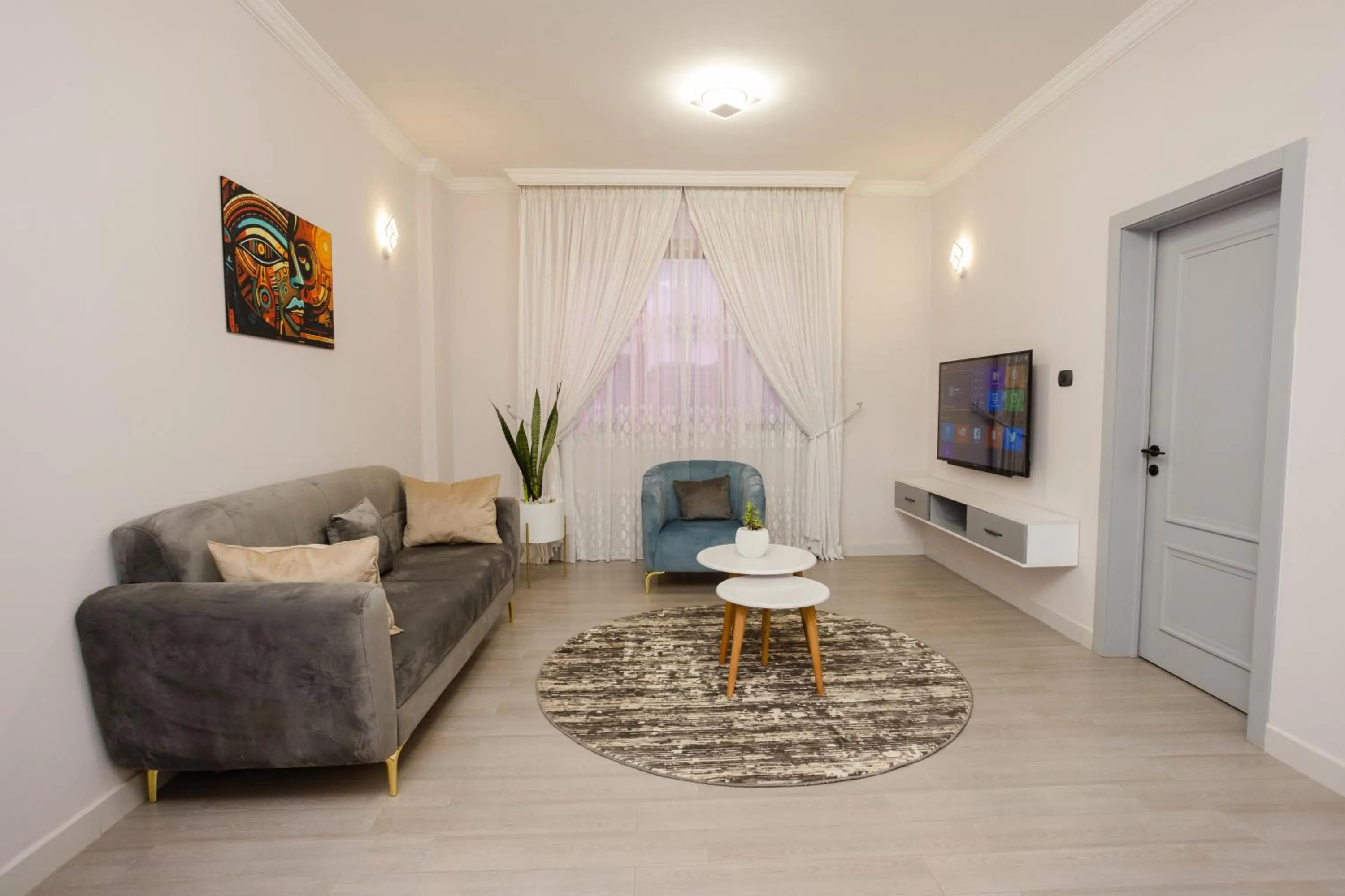 Seating area in Amnen Apartments