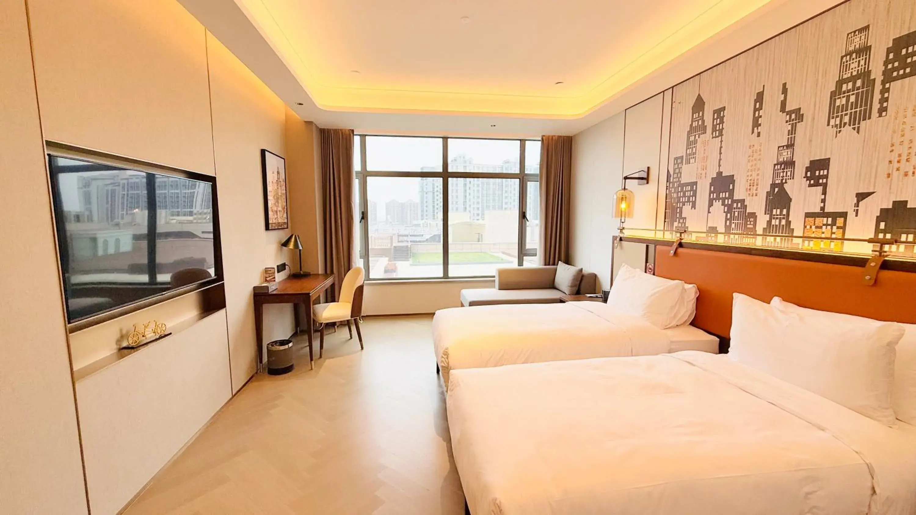 Bed in Shanghai Hongqiao Yankuang Tulip Hotel Bed in Shanghai Hongqiao Yankuang Tulip Hotel