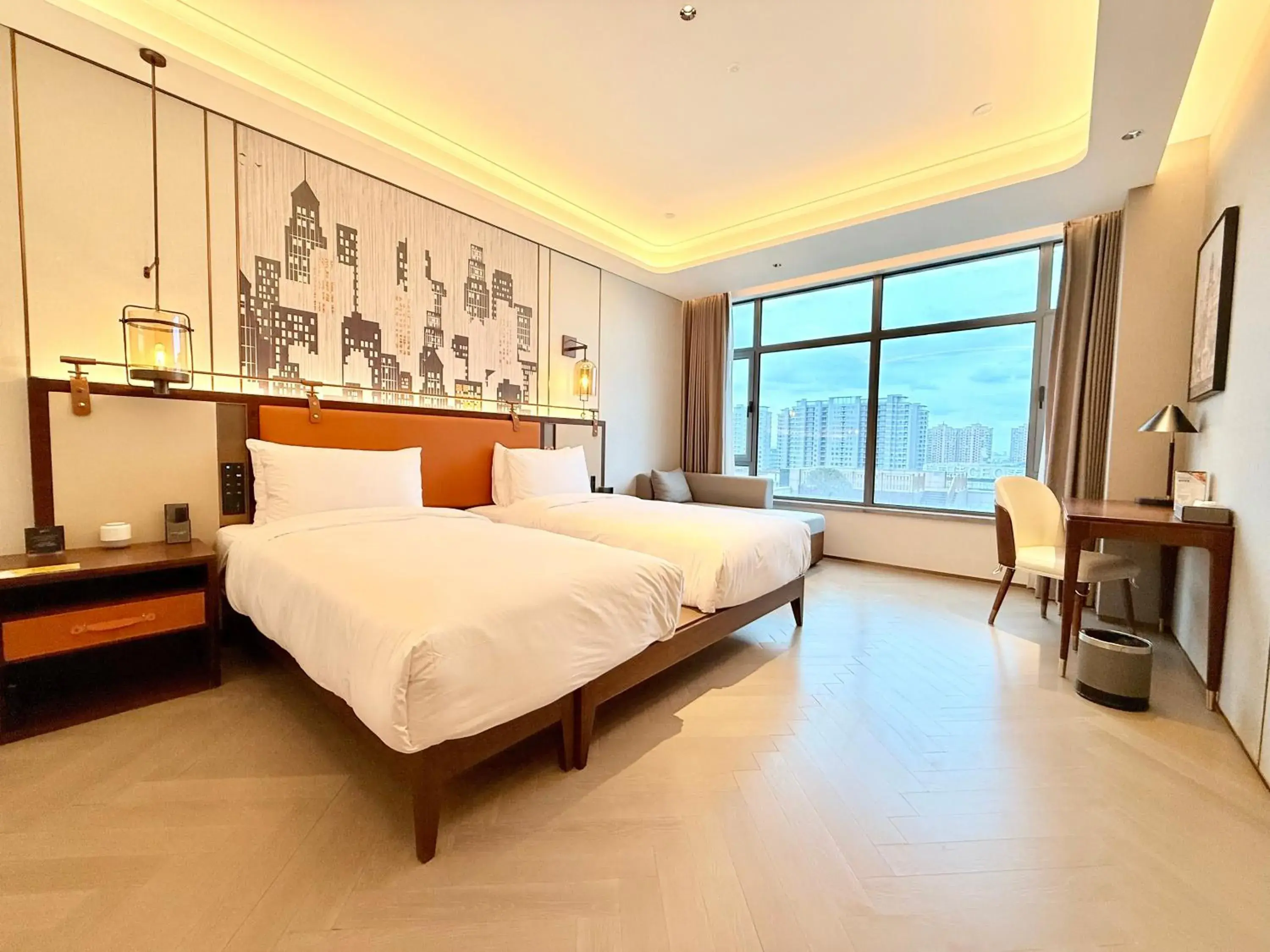 Bed in Shanghai Hongqiao Yankuang Tulip Hotel Bed in Shanghai Hongqiao Yankuang Tulip Hotel