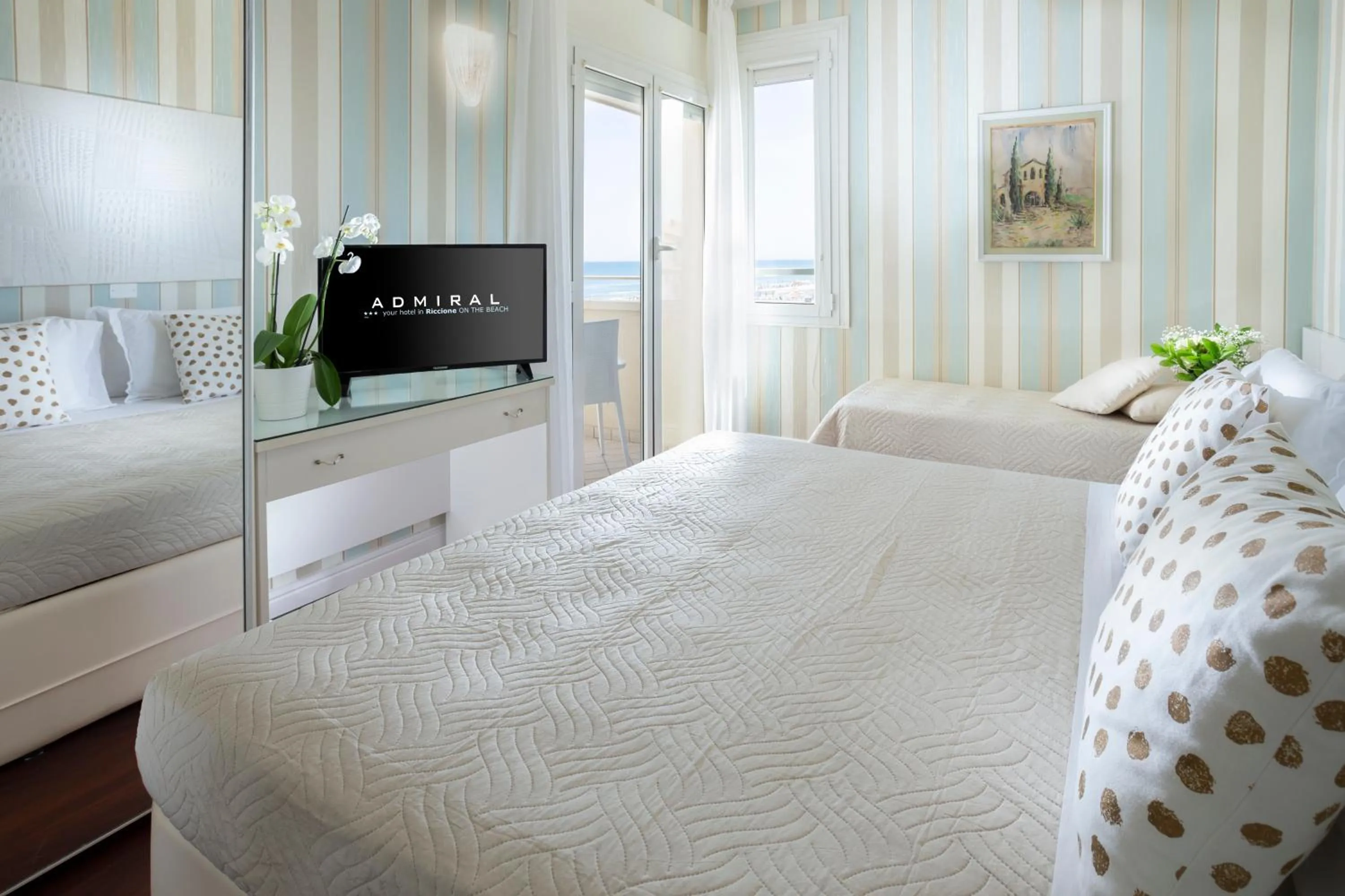 Bed in Hotel Admiral - on the beach