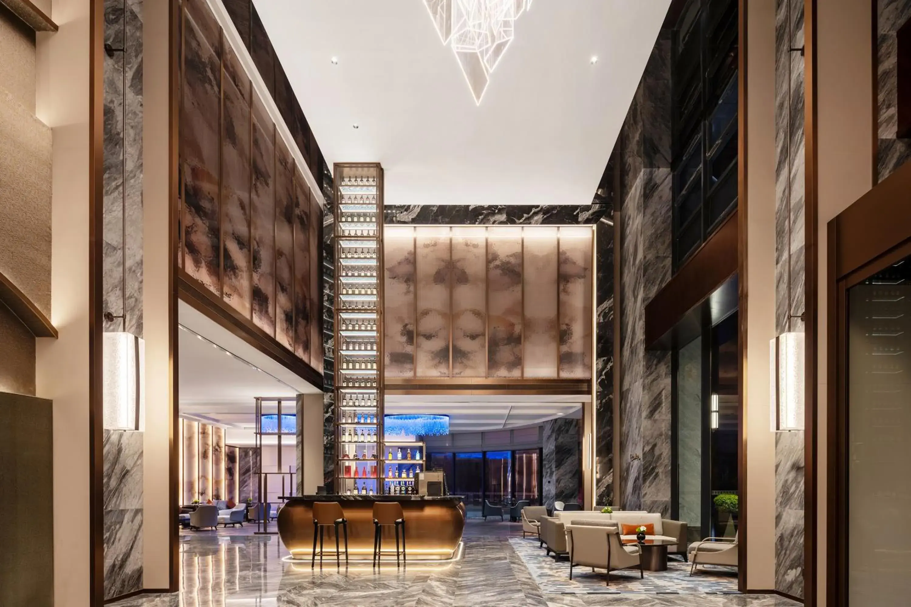 Lobby or reception in Wyndham Grand Plaza Royale Lugu Changsha Lobby or reception in Wyndham Grand Plaza Royale Lugu Changsha