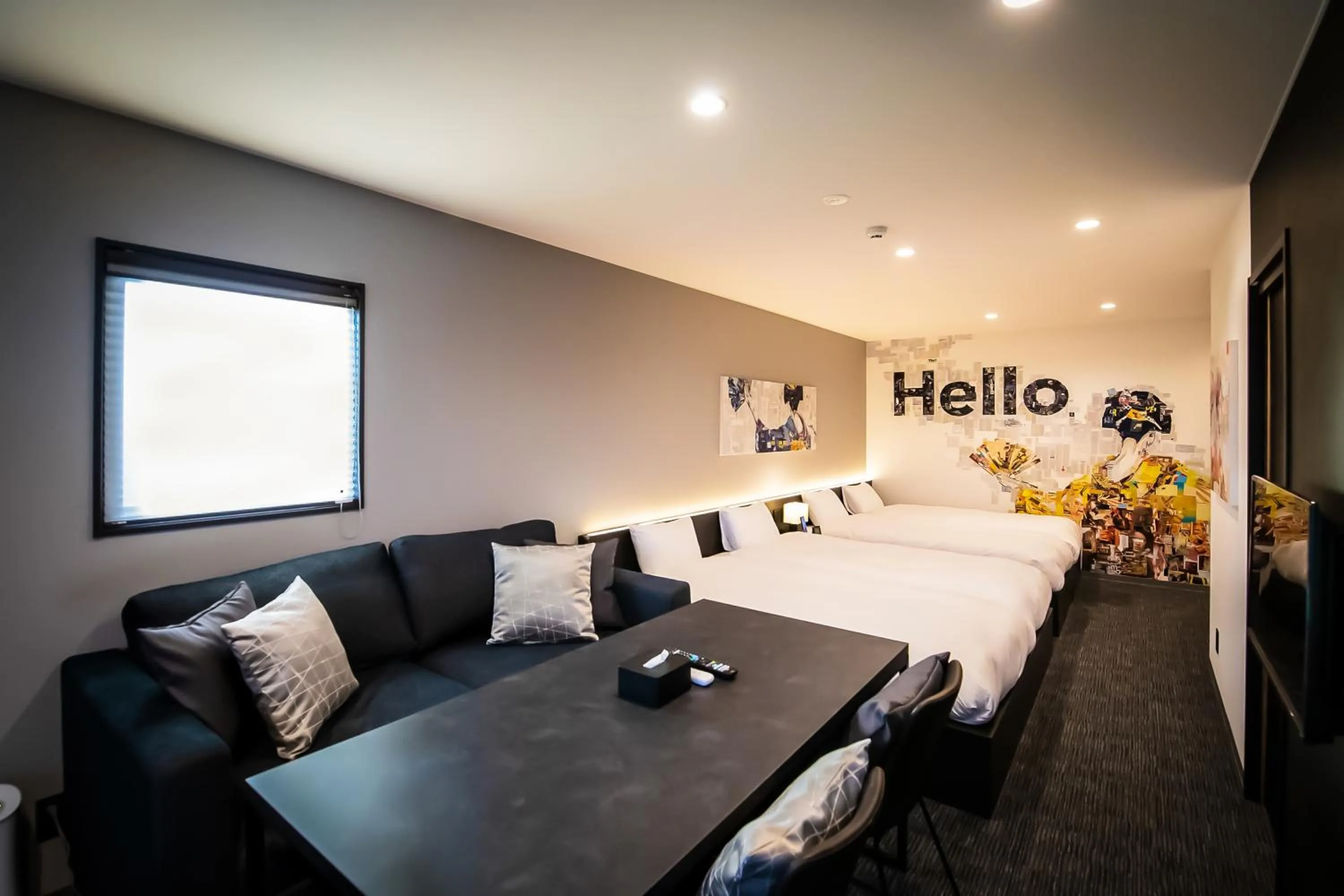 Living room, Bed in Randor Residence Kyoto Nijo Castle