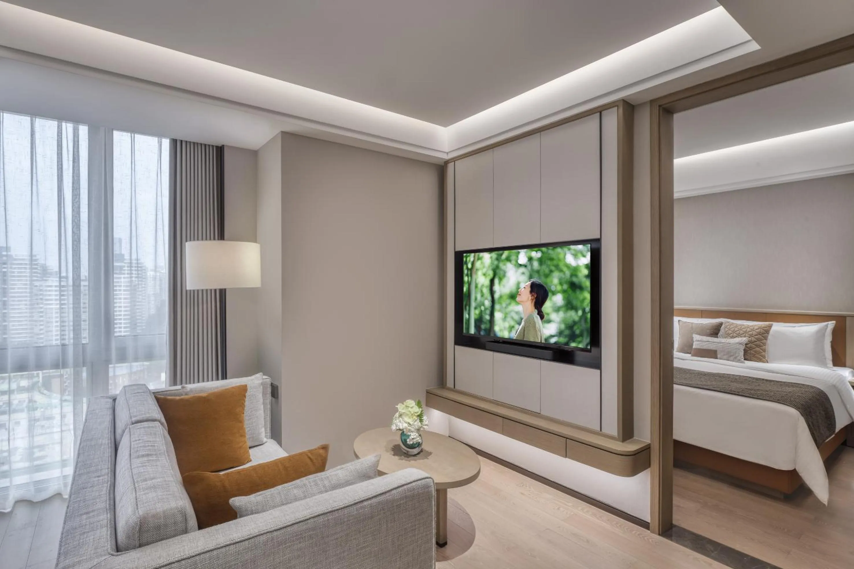 Living room, Bed in Somerset Wanxia Shenzhen