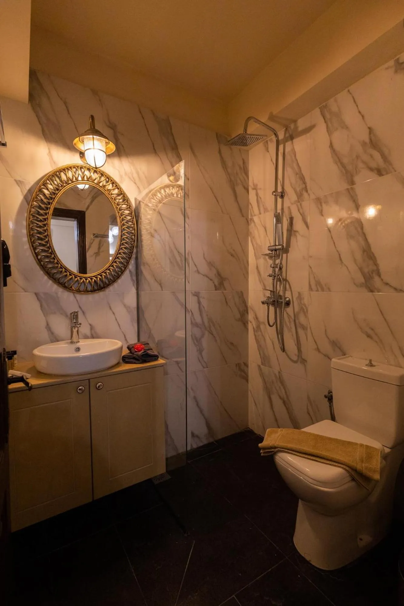 Shower in April Medieval Hotel