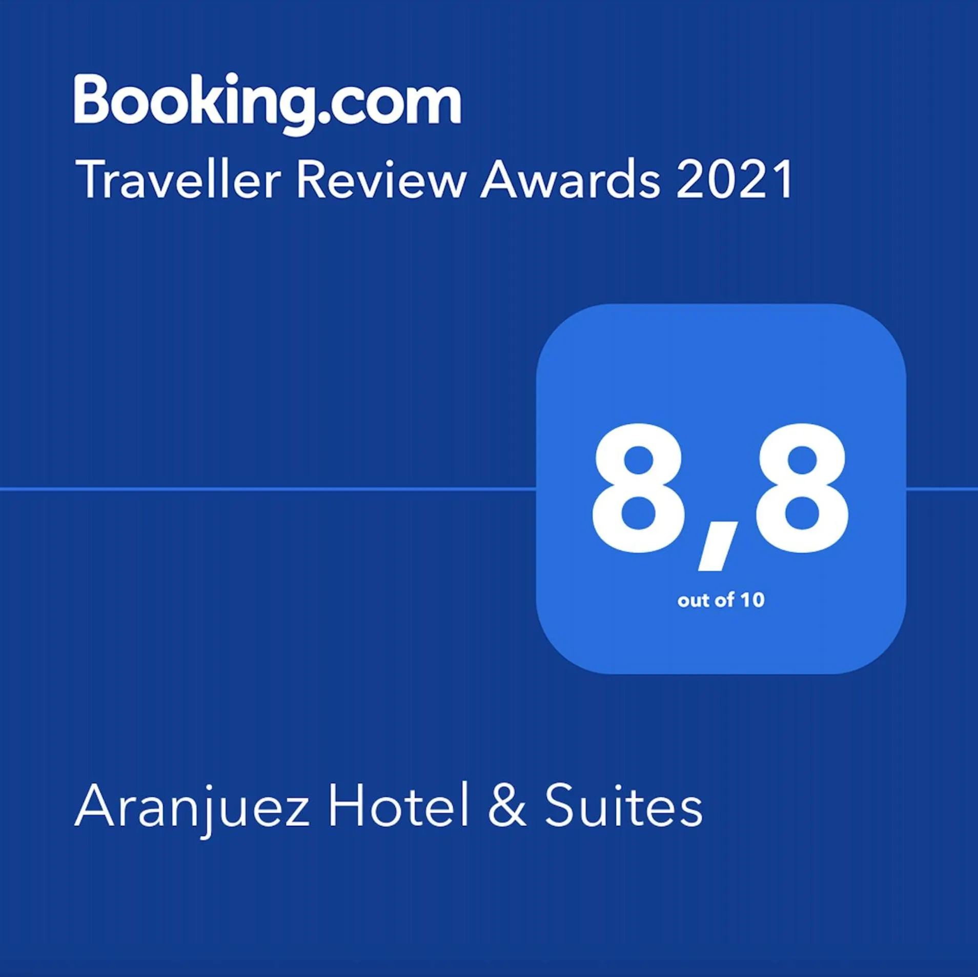 Certificate/Award in Aranjuez Hotel & Suites