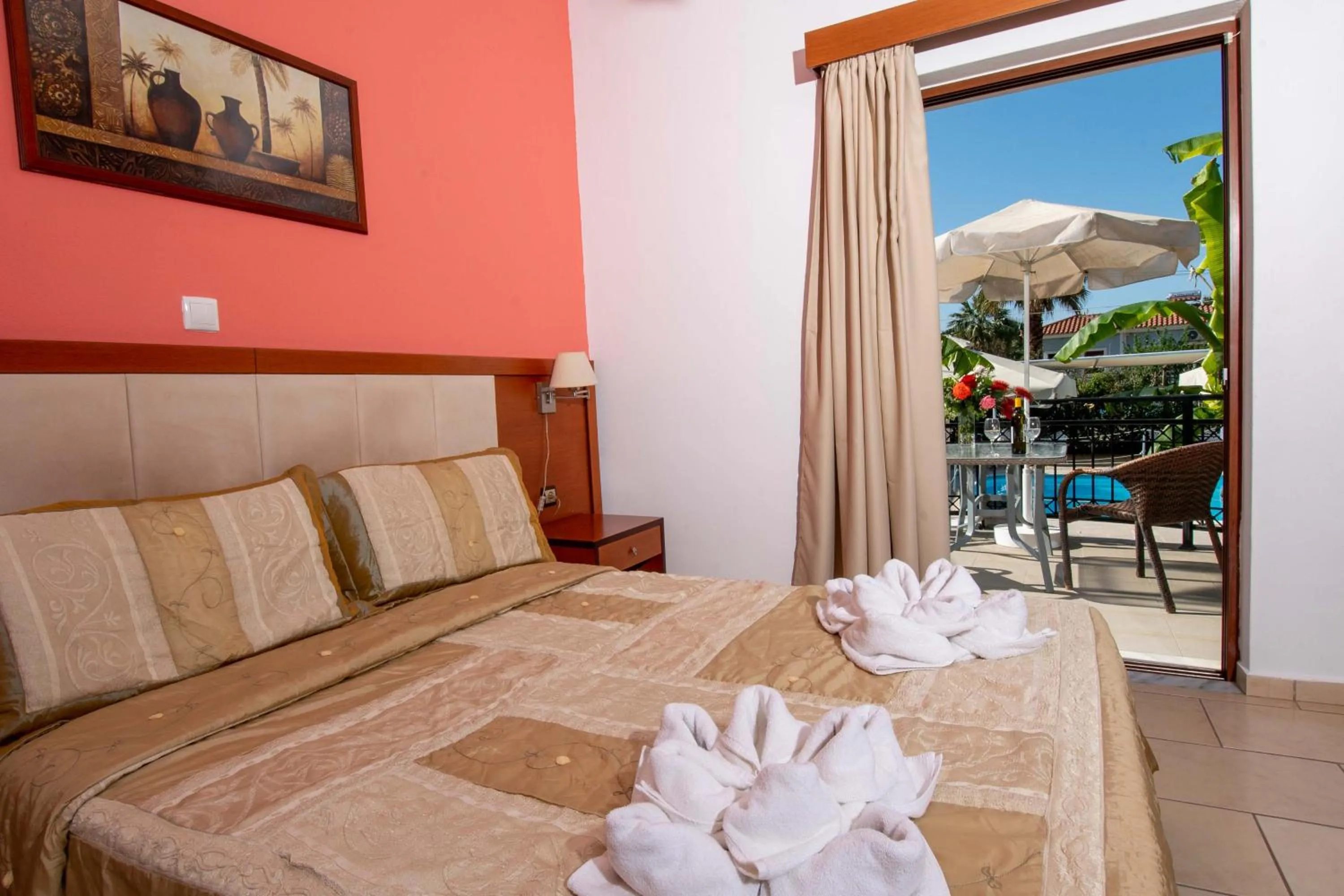 Bedroom, Bed in Kalloni village apartments