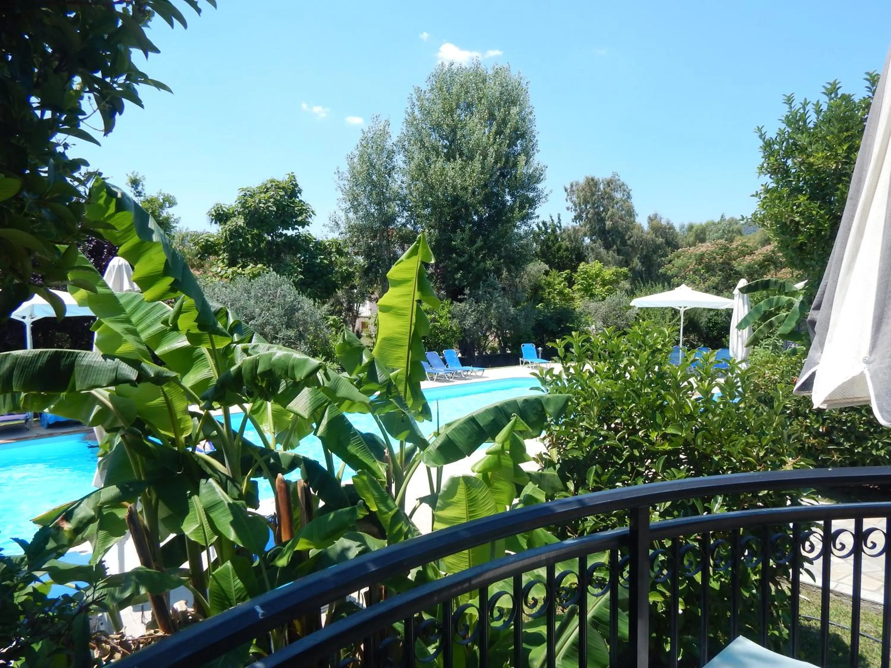 Pool view in Kalloni village apartments