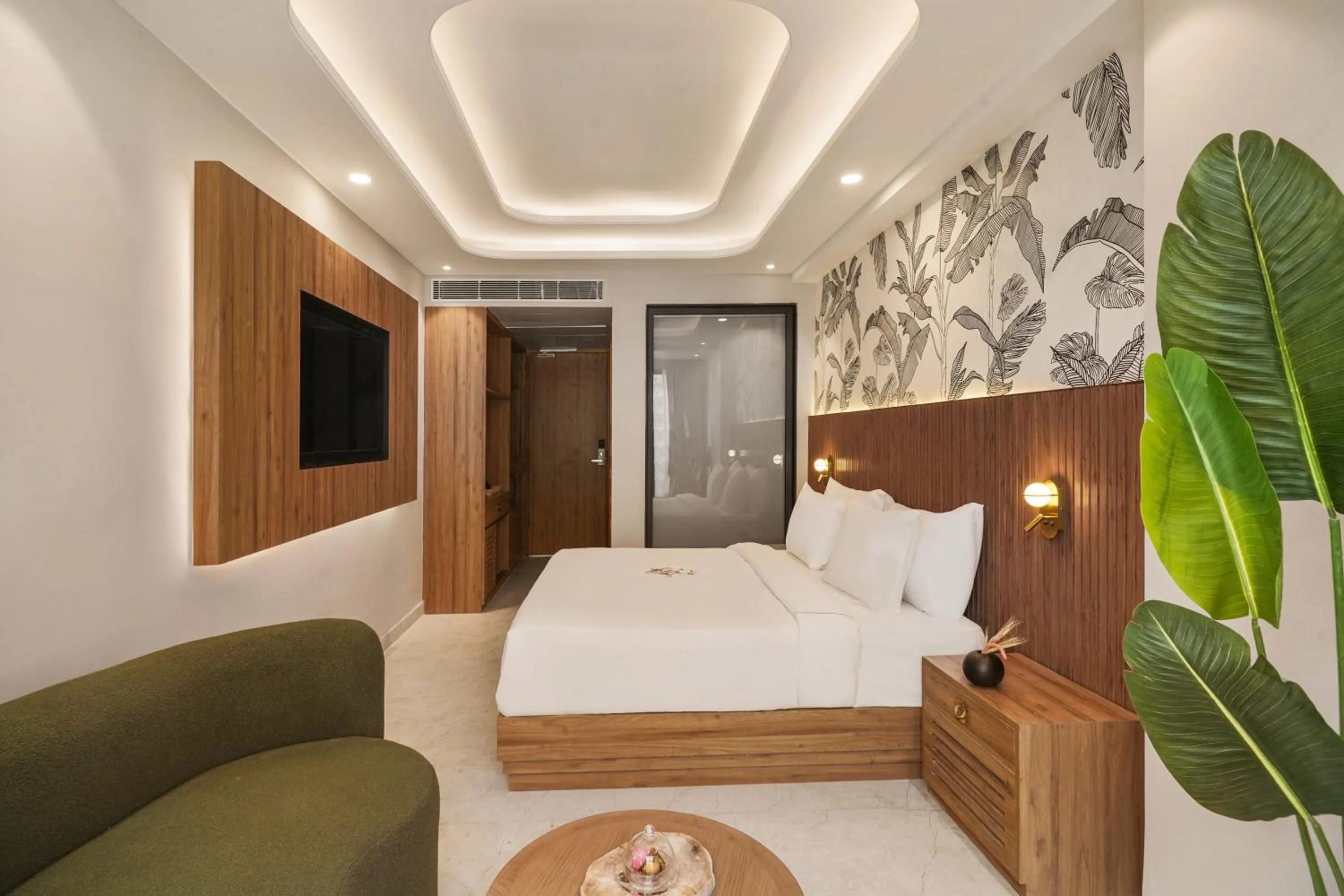 View (from property/room), Bed in ZANA by the Ganges, Tapovan, Rishikesh