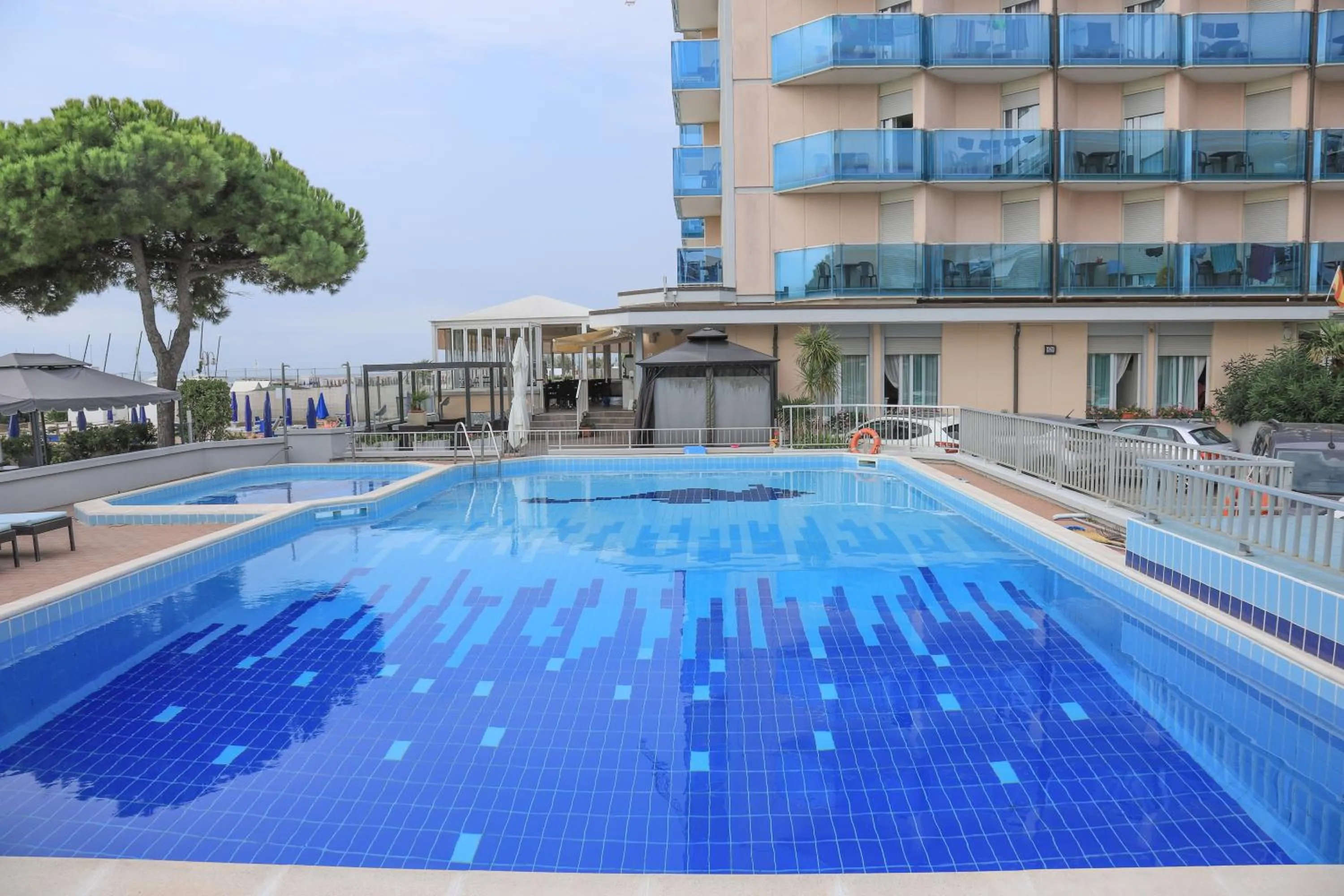 Pool view in Hotel La Bussola