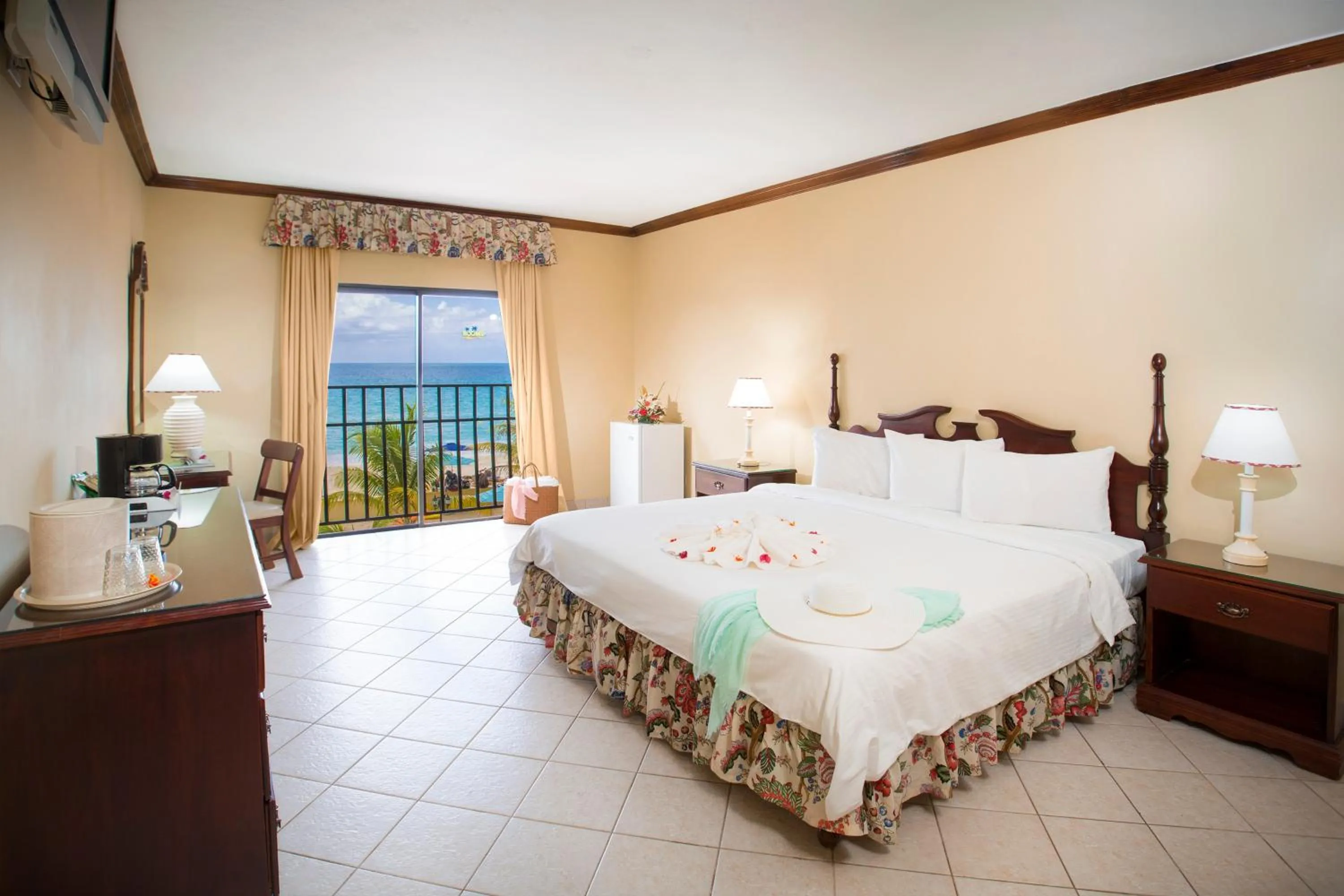 Bed in Rooms On The Beach Negril