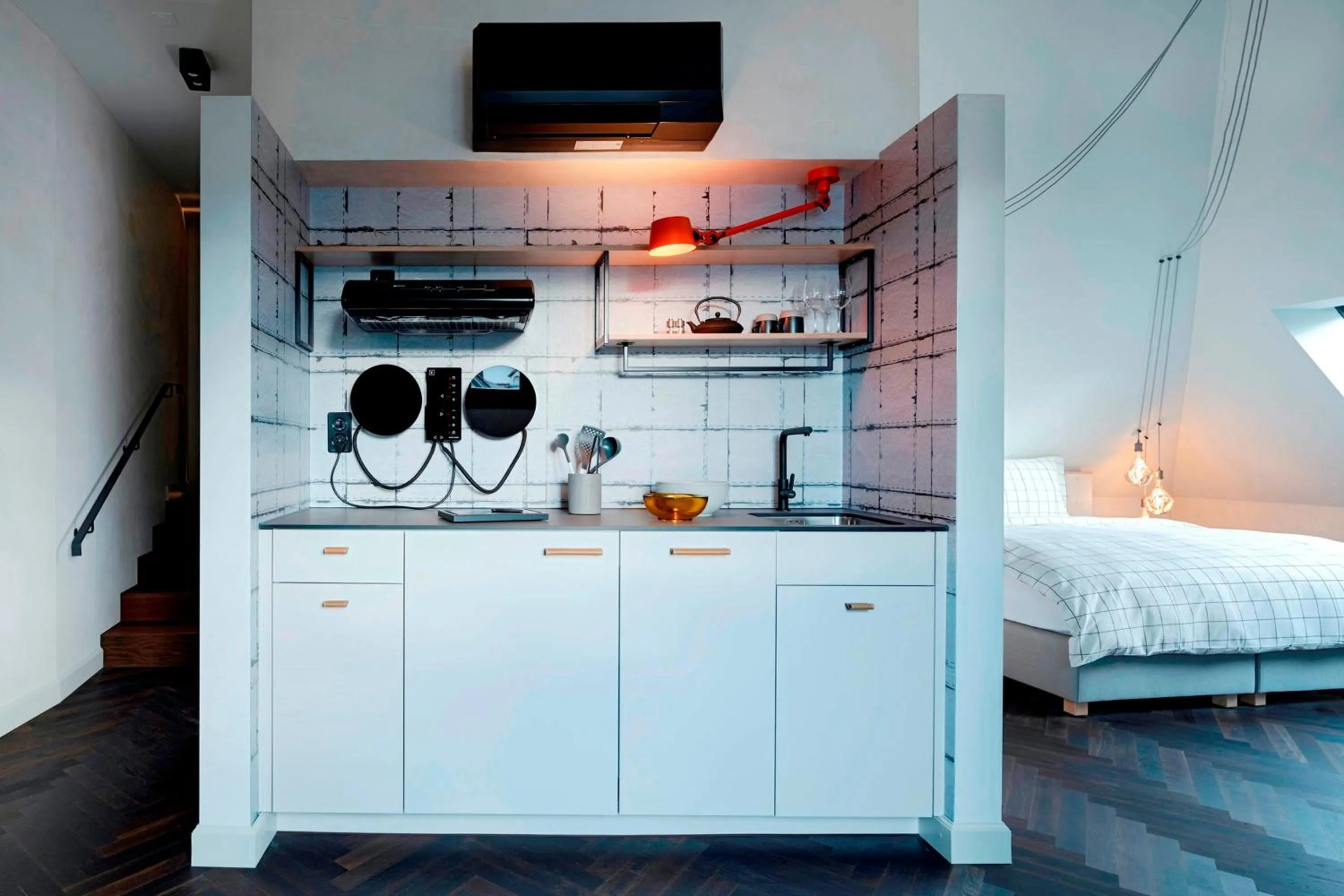 Kitchen or kitchenette, Bed in The Lubo - self check-in